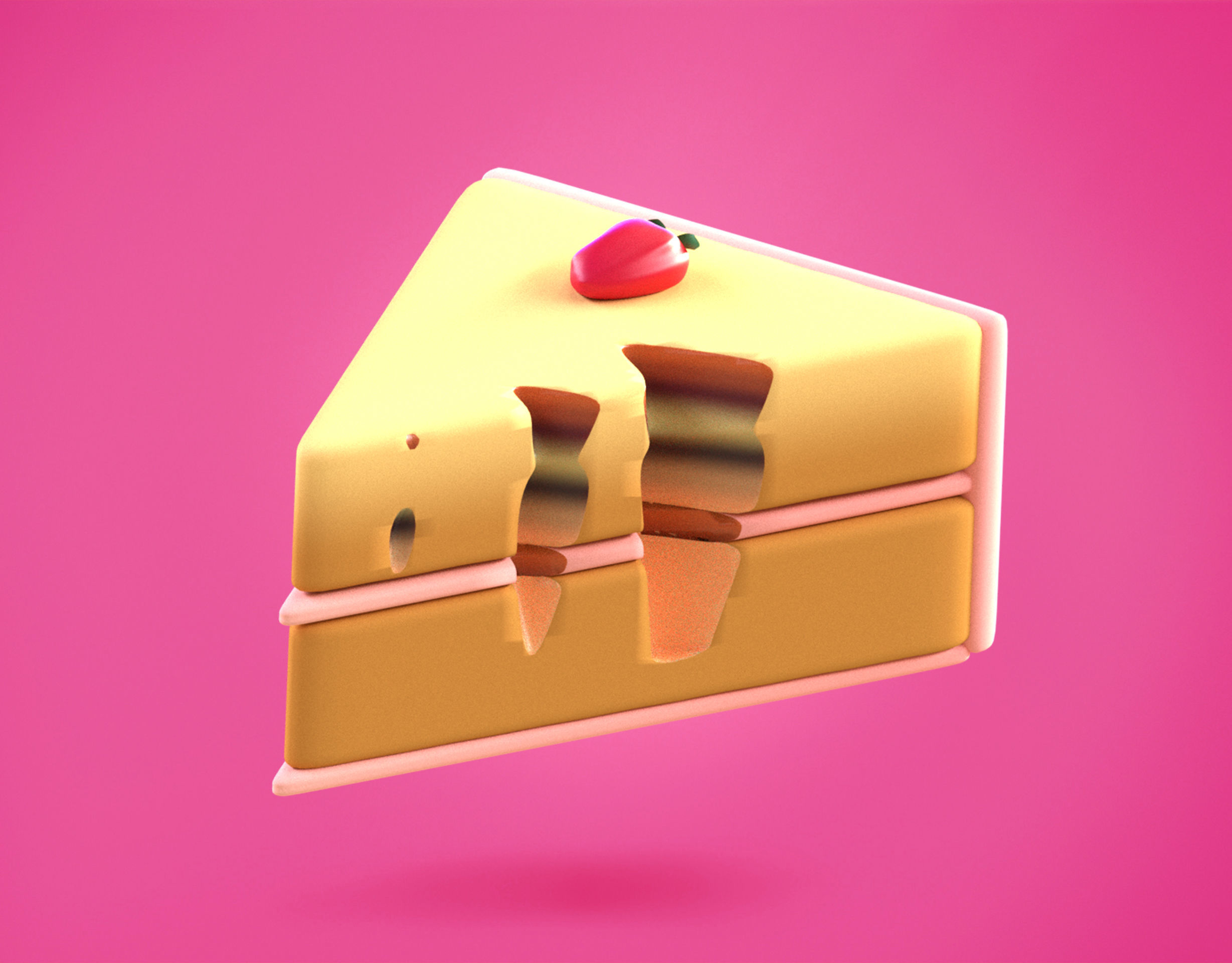 Cake Emoji new Animated Low-poly 3D model_5