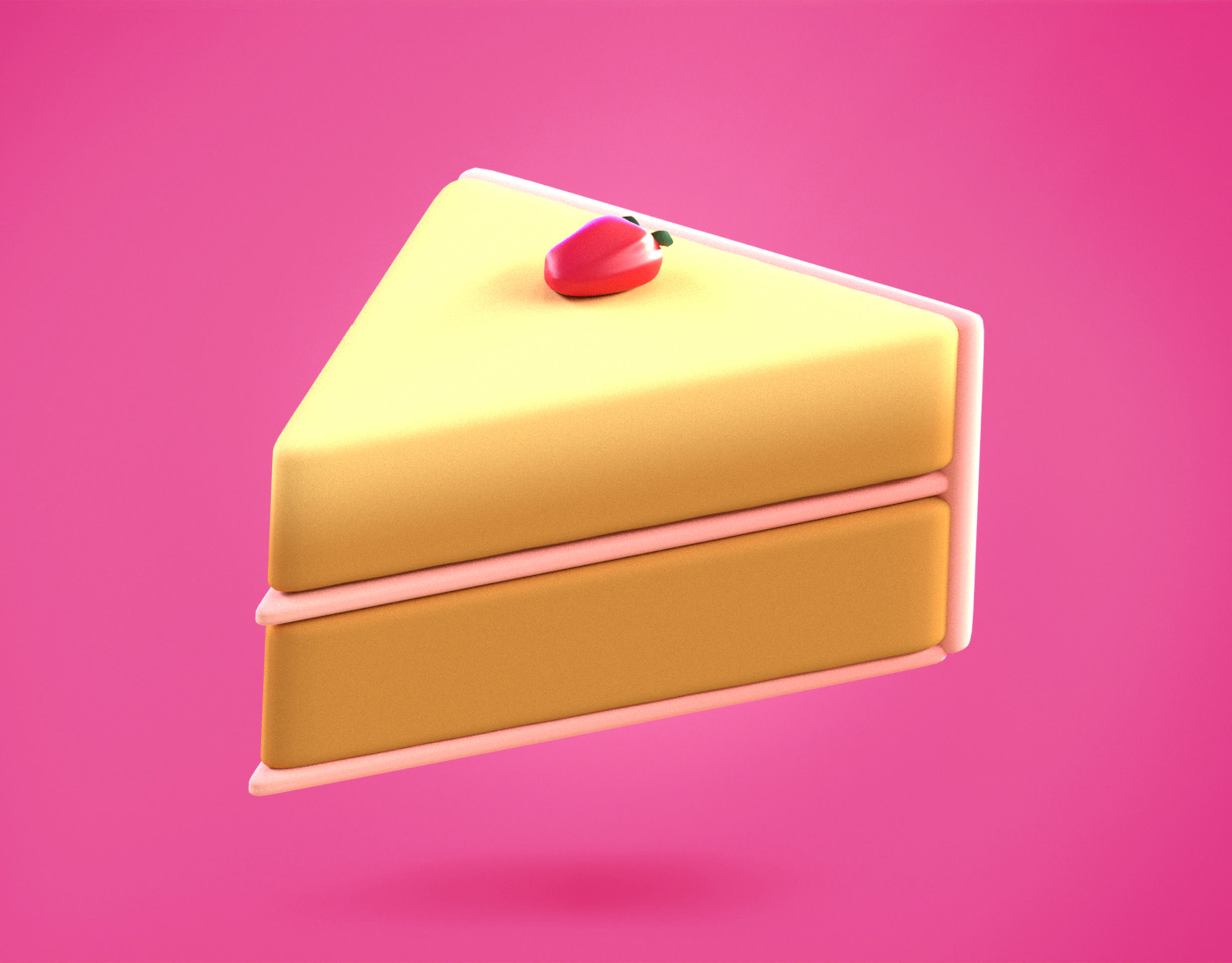 Cake Emoji new Animated Low-poly 3D model_3