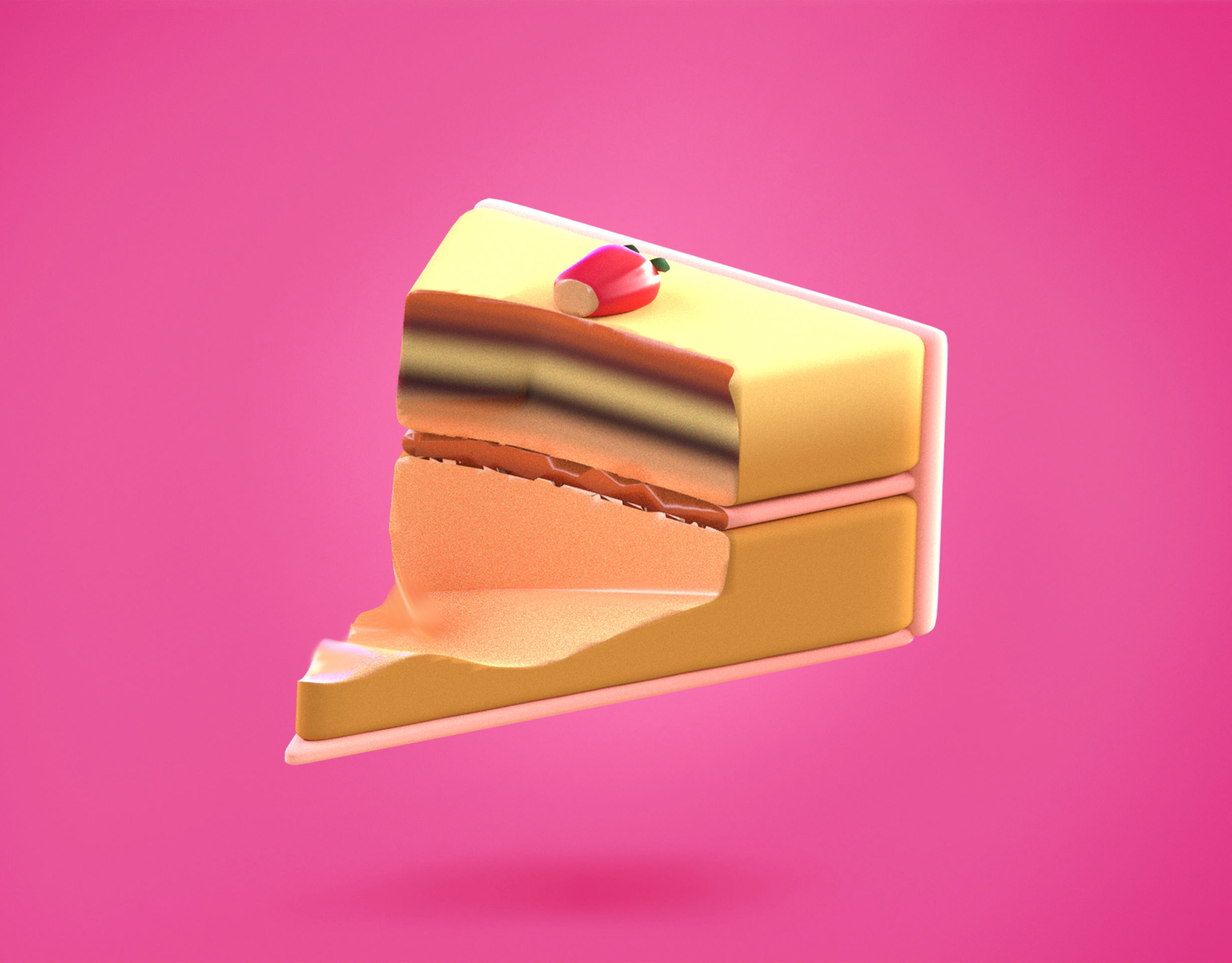 Cake Emoji new Animated Low-poly 3D model_2