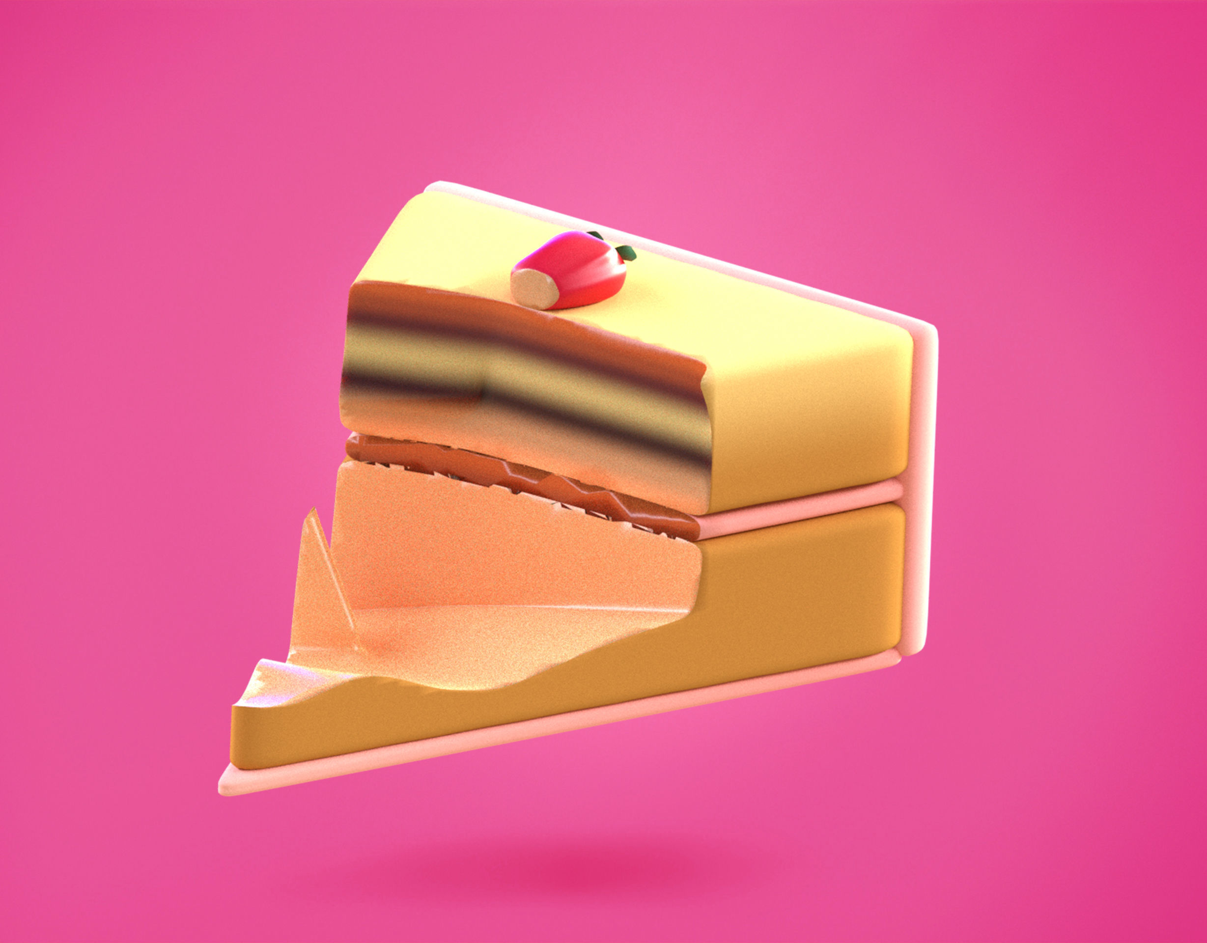 Cake Emoji new Animated Low-poly 3D model_9