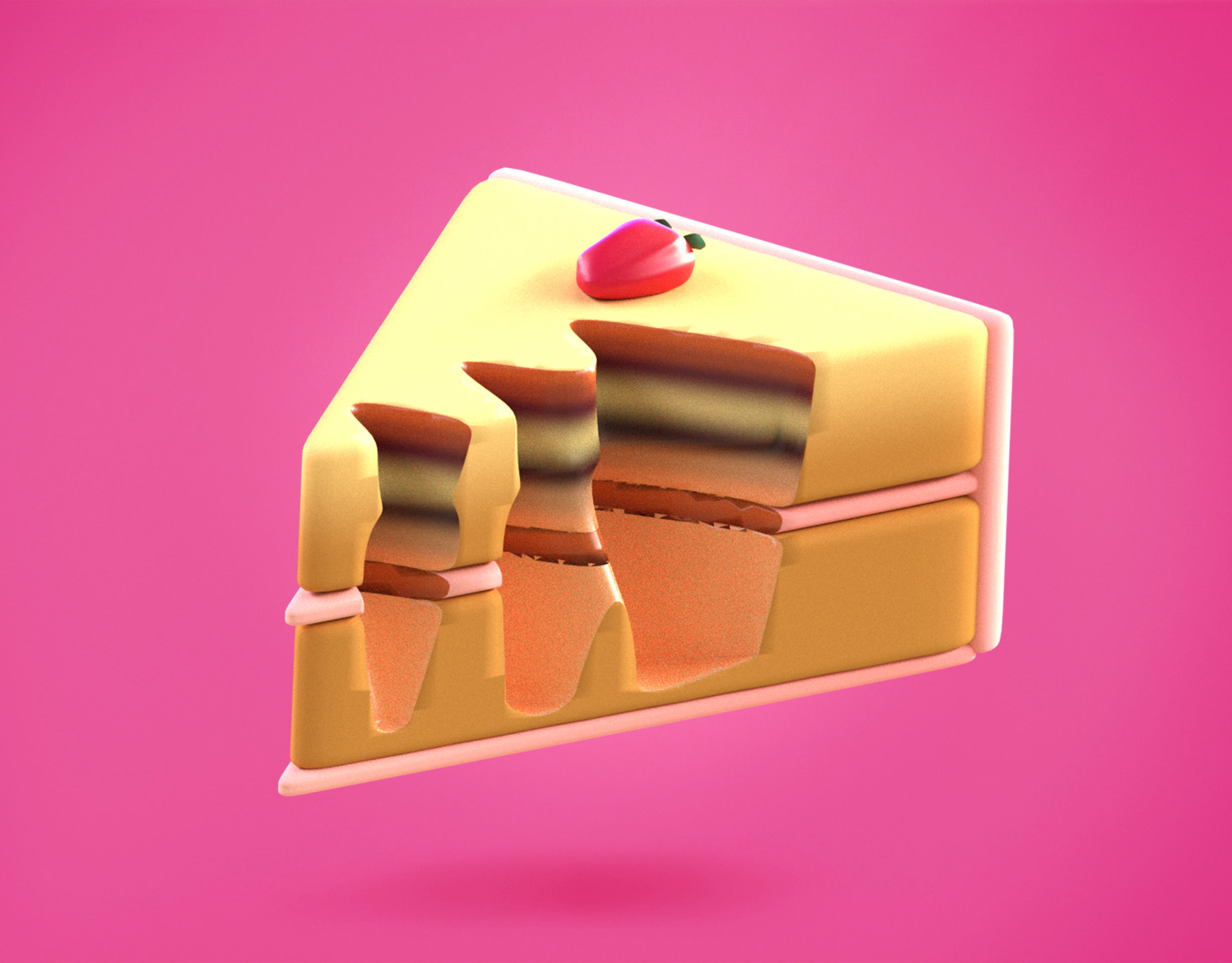 Cake Emoji new Animated Low-poly 3D model_7