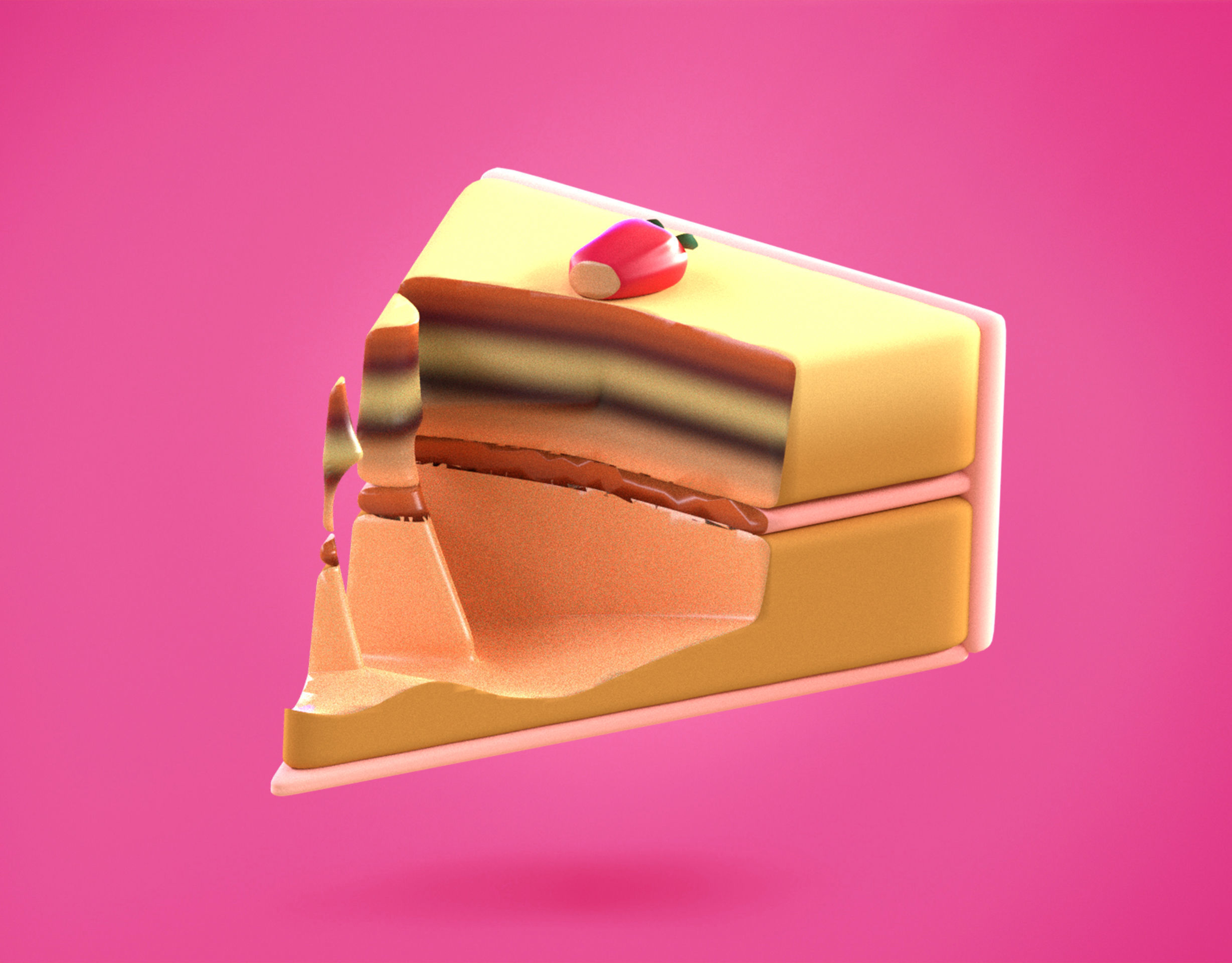 Cake Emoji new Animated Low-poly 3D model_8