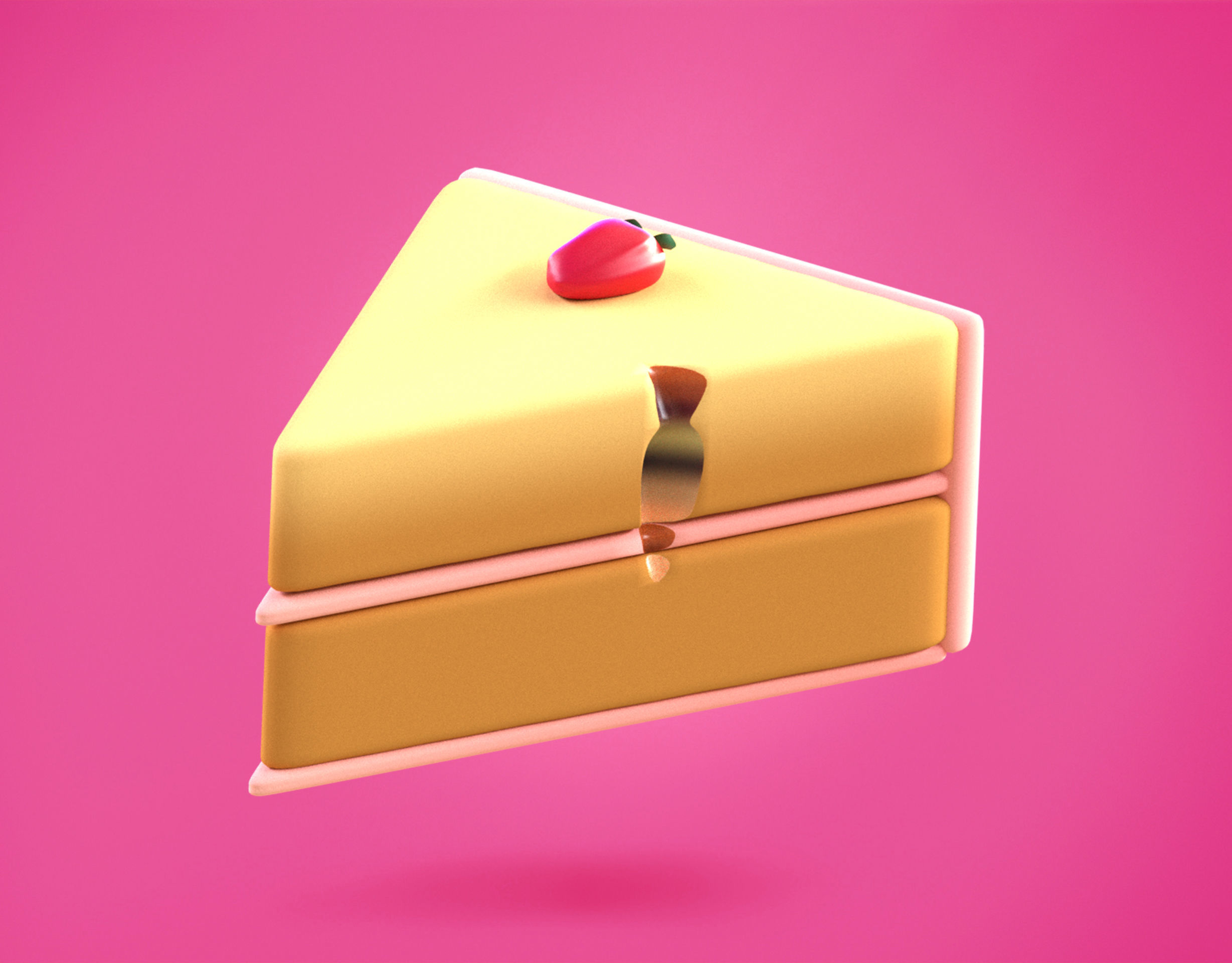 Cake Emoji new Animated Low-poly 3D model_4