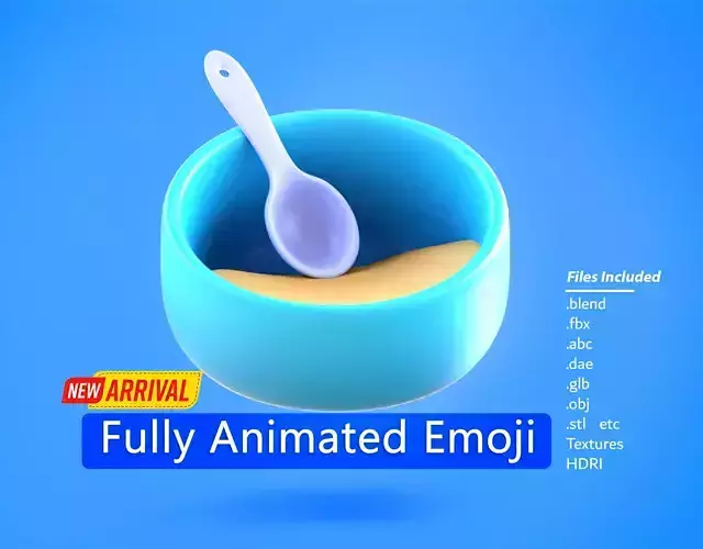 Bowl and Spoon Emoji new Animated