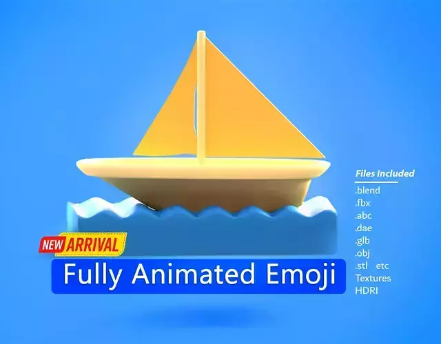 Boat Emoji new Animated