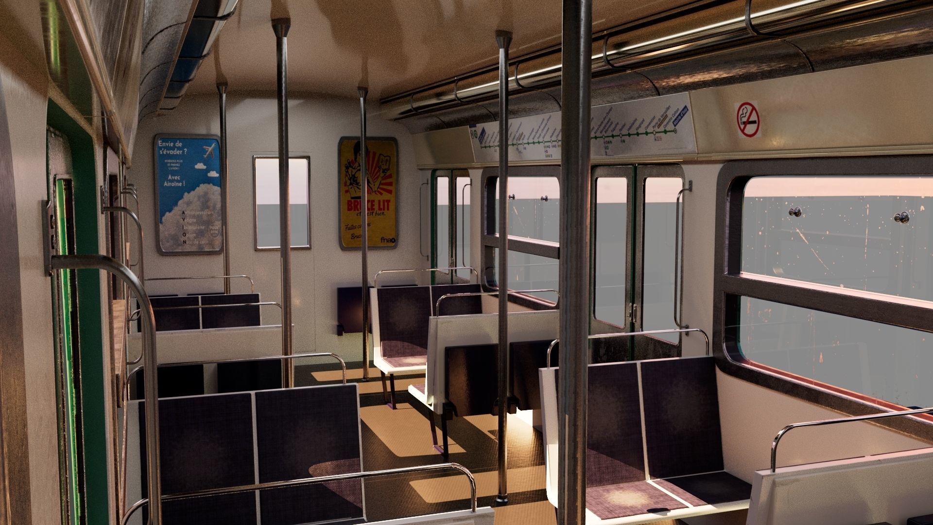 Metro Train Paris  3D model_1