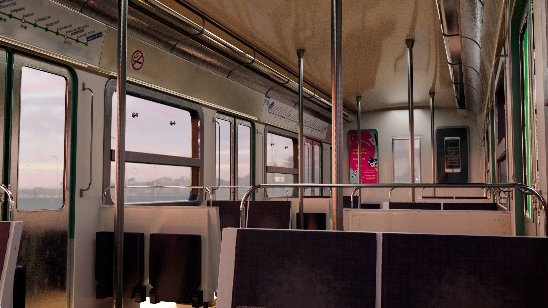 Metro Train Paris  3D model_3