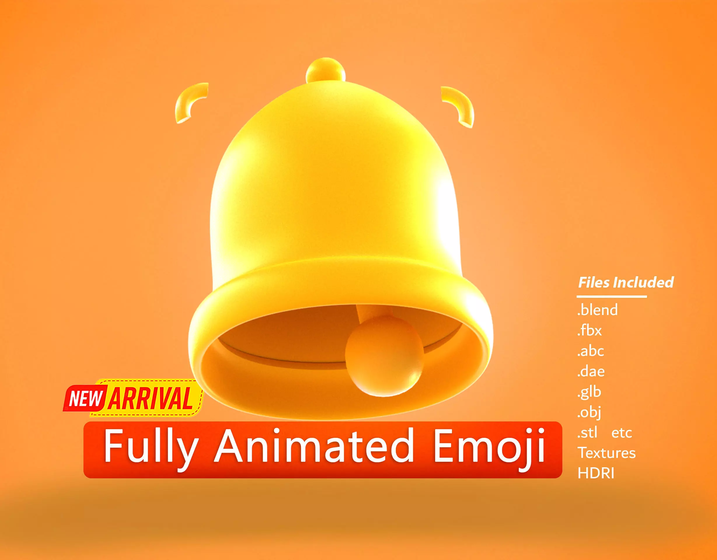 Bell Emoji new Animated Low-poly 3D model_0
