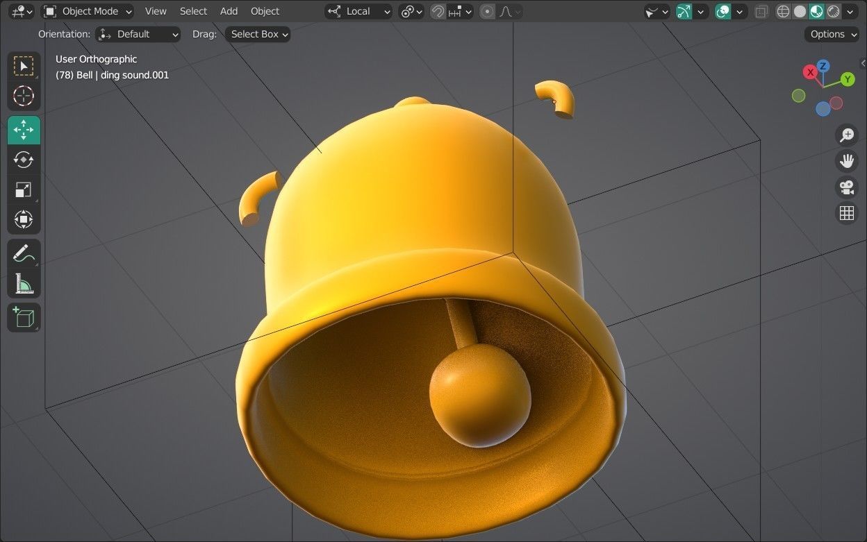 Bell Emoji new Animated Low-poly 3D model_10