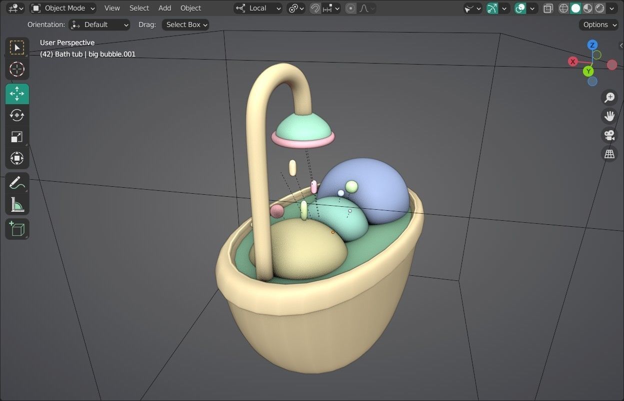 Bath tub Emoji new Animated Low-poly 3D model_6