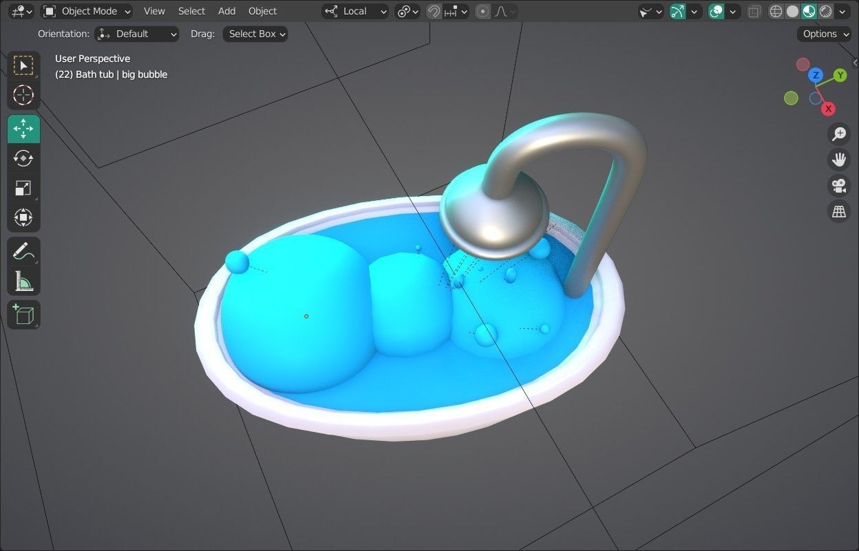 Bath tub Emoji new Animated Low-poly 3D model_3