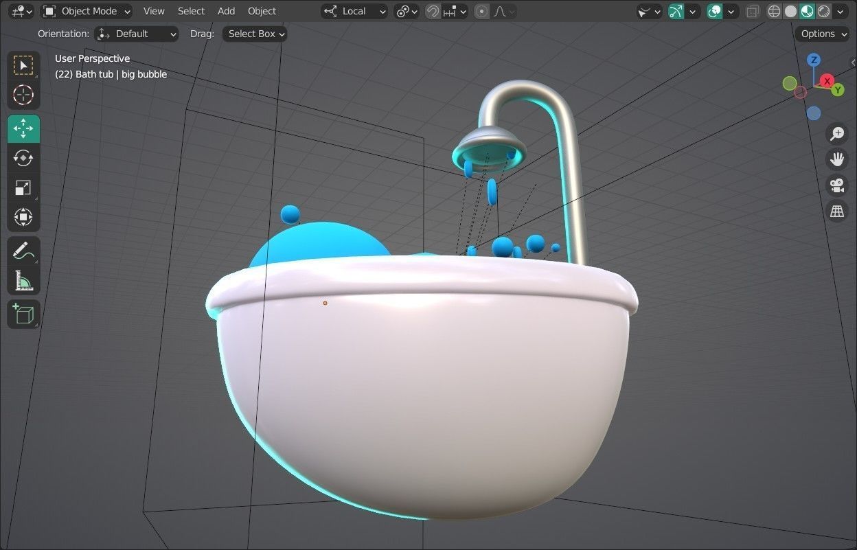 Bath tub Emoji new Animated Low-poly 3D model_17