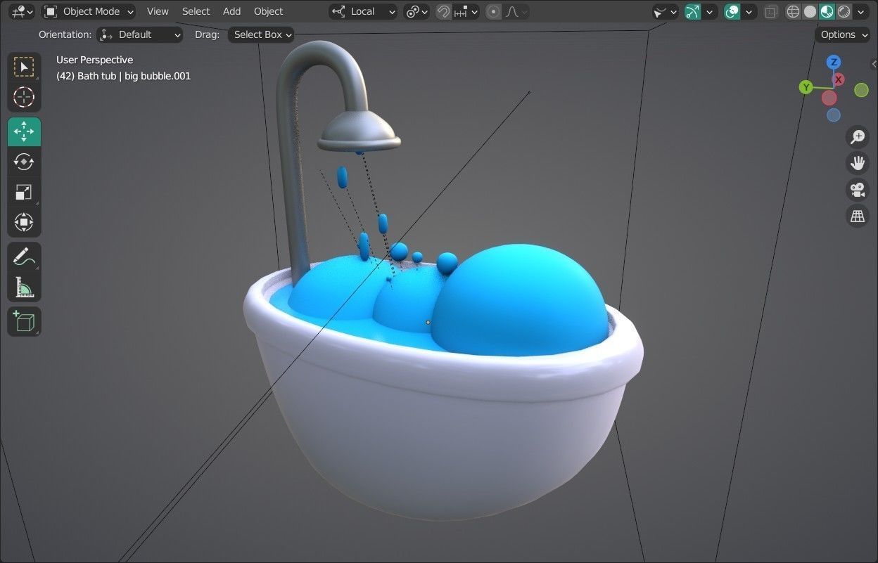 Bath tub Emoji new Animated Low-poly 3D model_4