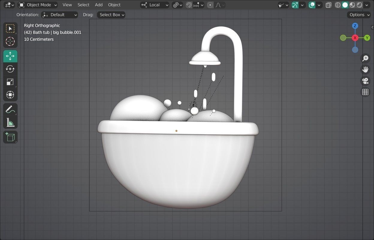 Bath tub Emoji new Animated Low-poly 3D model_5