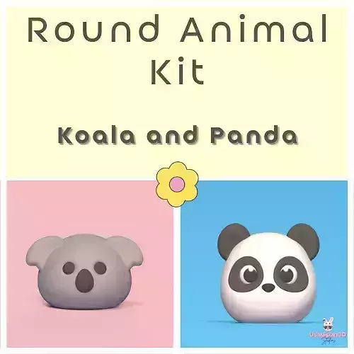 Round Animals Kit - Koala and Panda