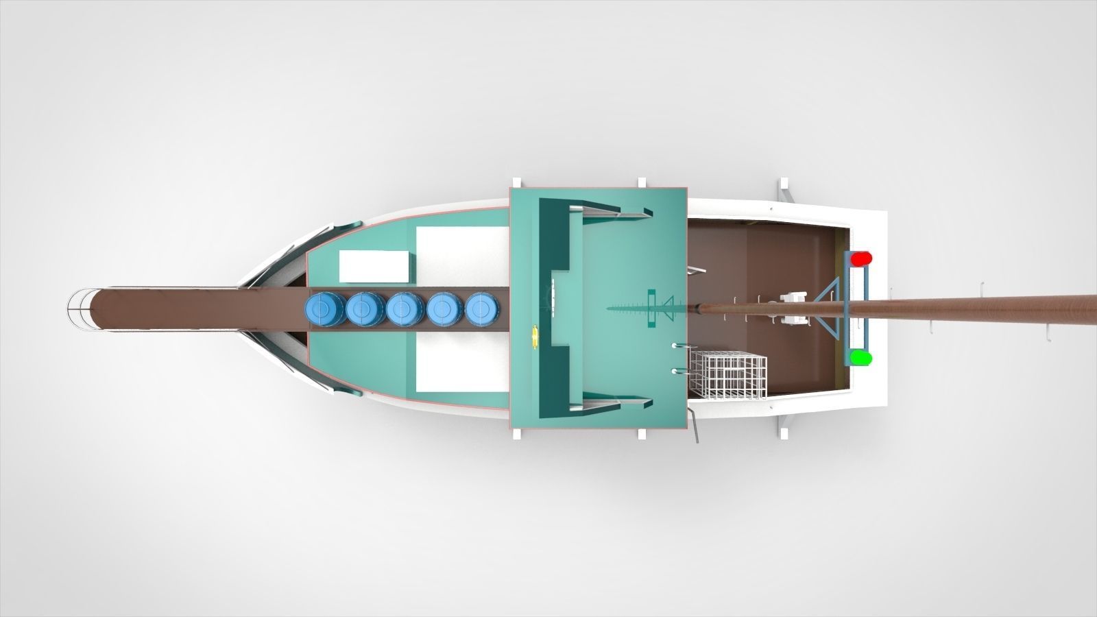 docking fishing ship 3D model_4