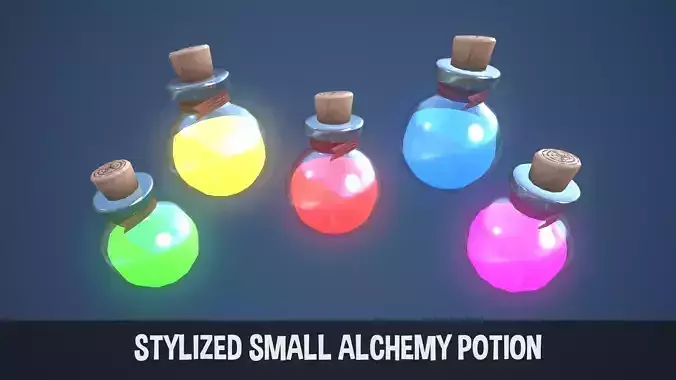 Stylized Small Alchemy Potion Low-poly 3D model