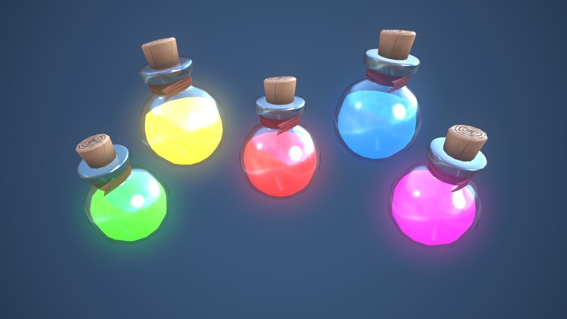 Stylized Small Alchemy Potion Low-poly 3D model_3