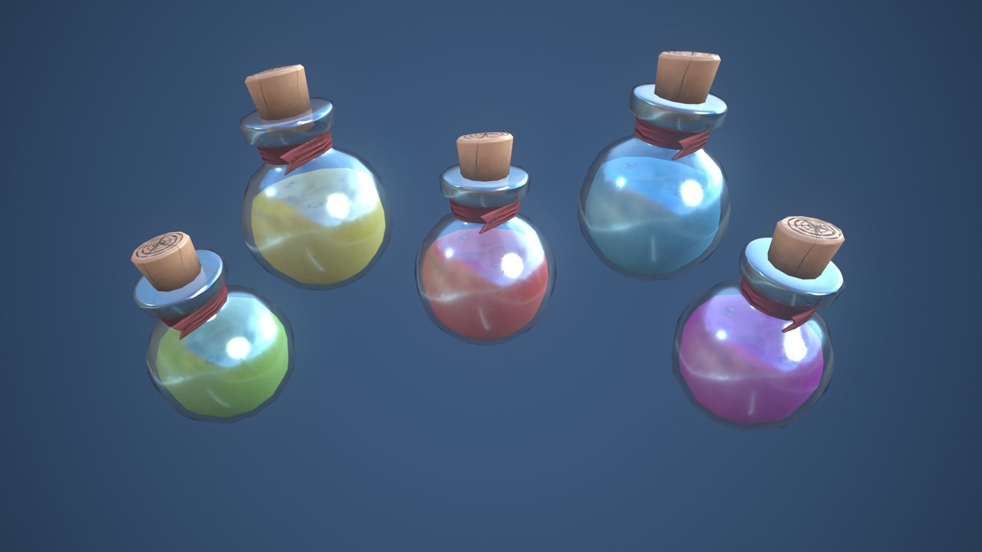 Stylized Small Alchemy Potion Low-poly 3D model_4