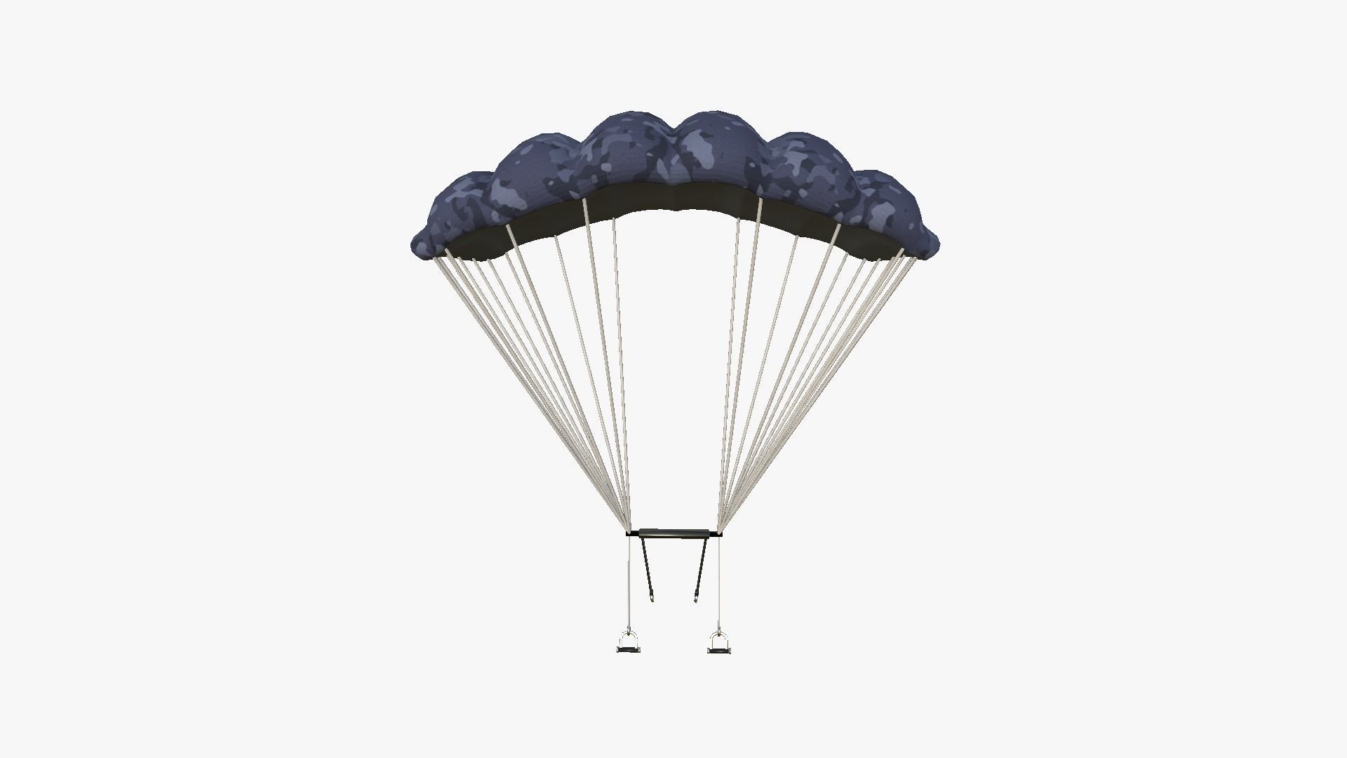 Parachute A12 Blue Camouflage - Character Accessories Design Low-poly 3D model_2