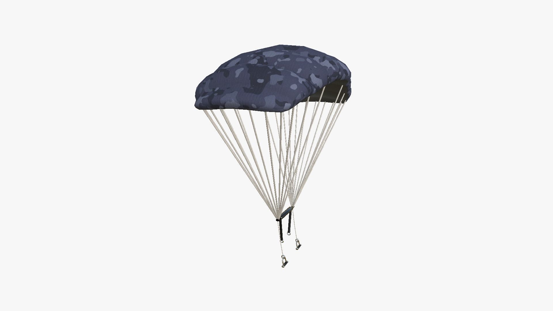Parachute A12 Blue Camouflage - Character Accessories Design Low-poly 3D model_3