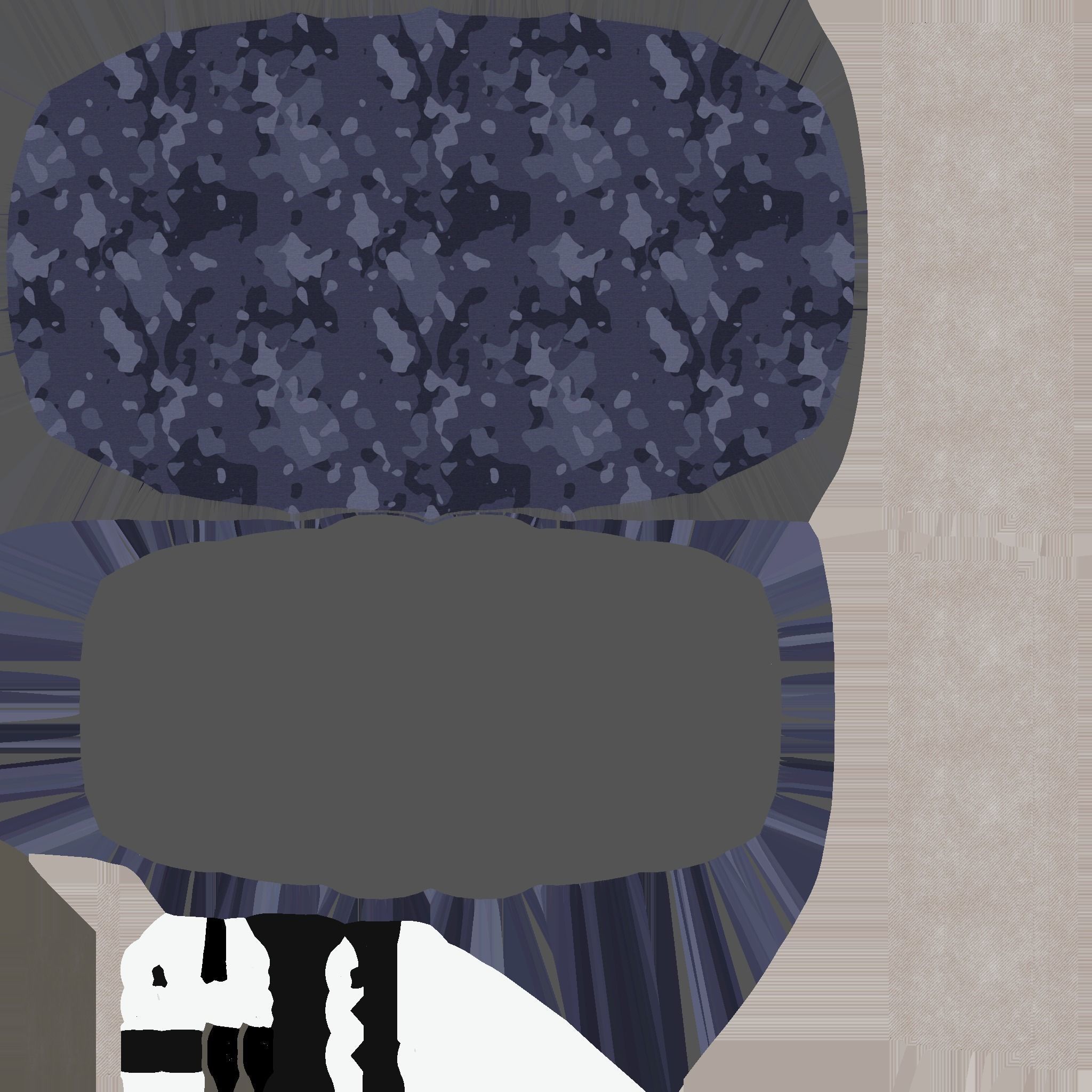 Parachute A12 Blue Camouflage - Character Accessories Design Low-poly 3D model_23