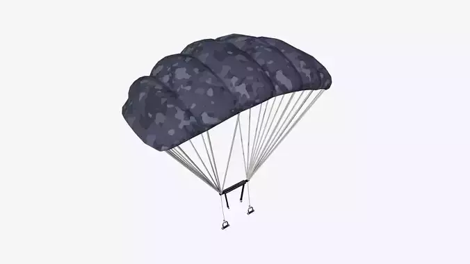Parachute A12 Blue Camouflage - Character Accessories Design Low-poly 3D model