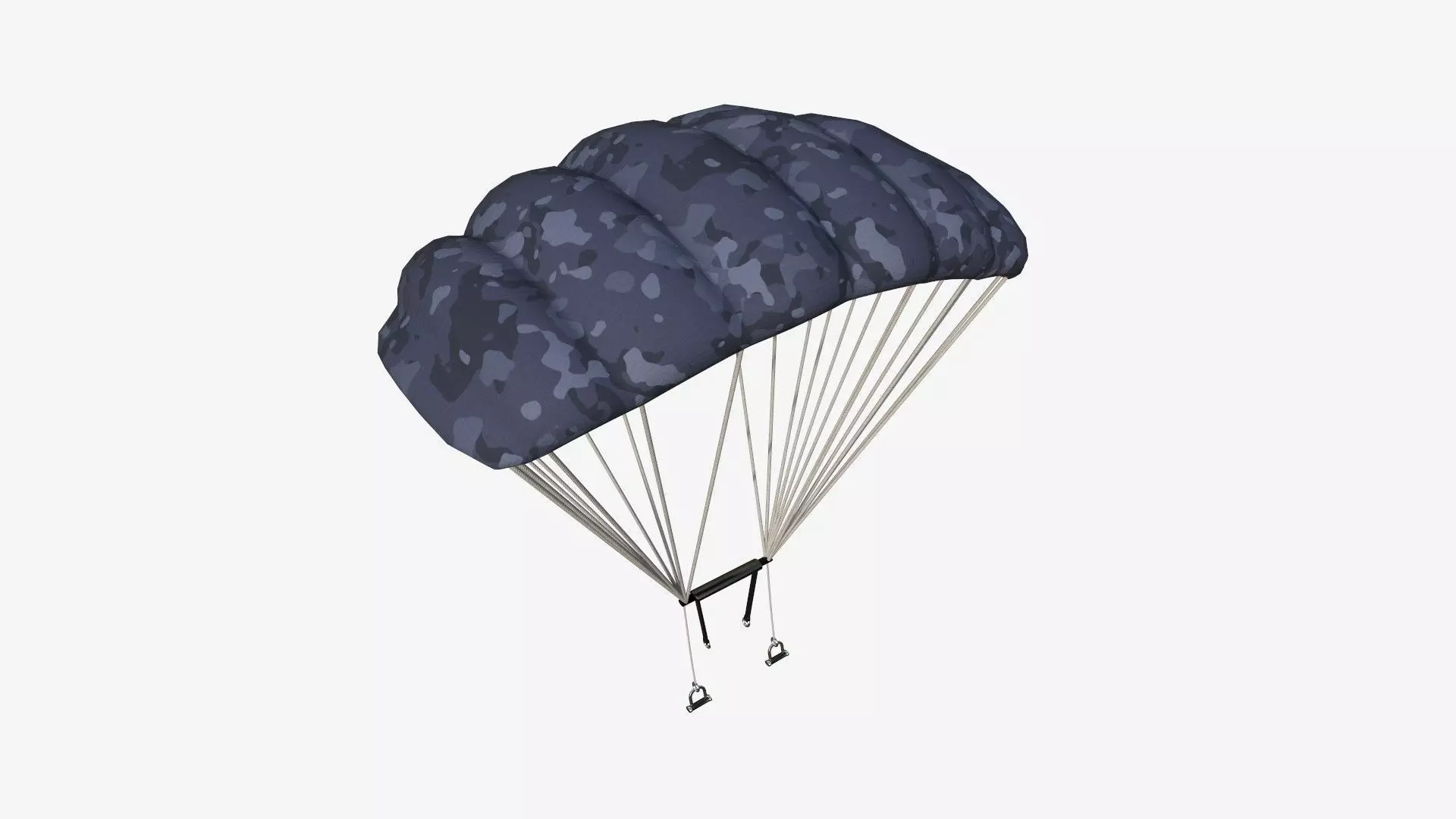 Parachute A12 Blue Camouflage - Character Accessories Design Low-poly 3D model_0