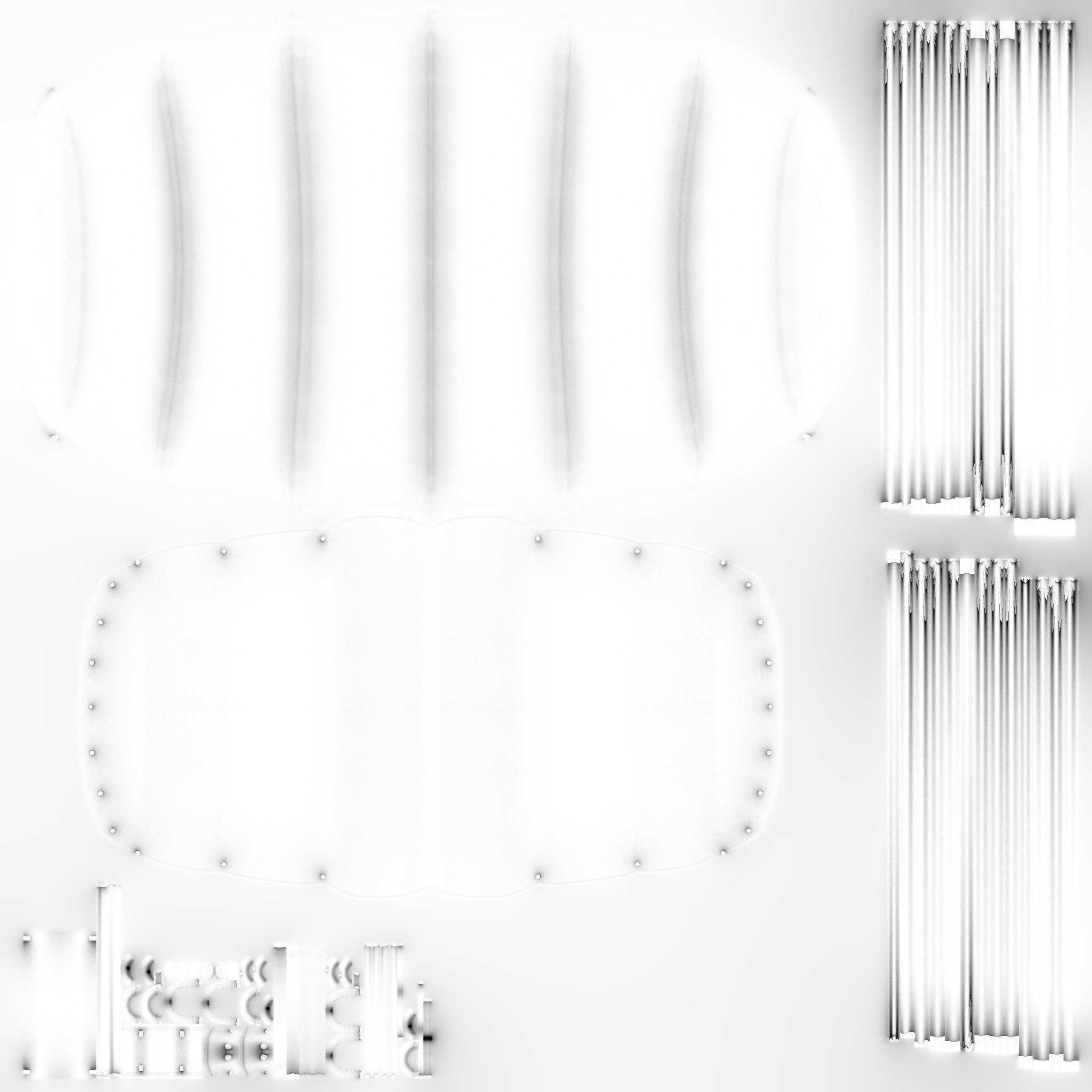 Parachute A12 Blue Camouflage - Character Accessories Design Low-poly 3D model_22