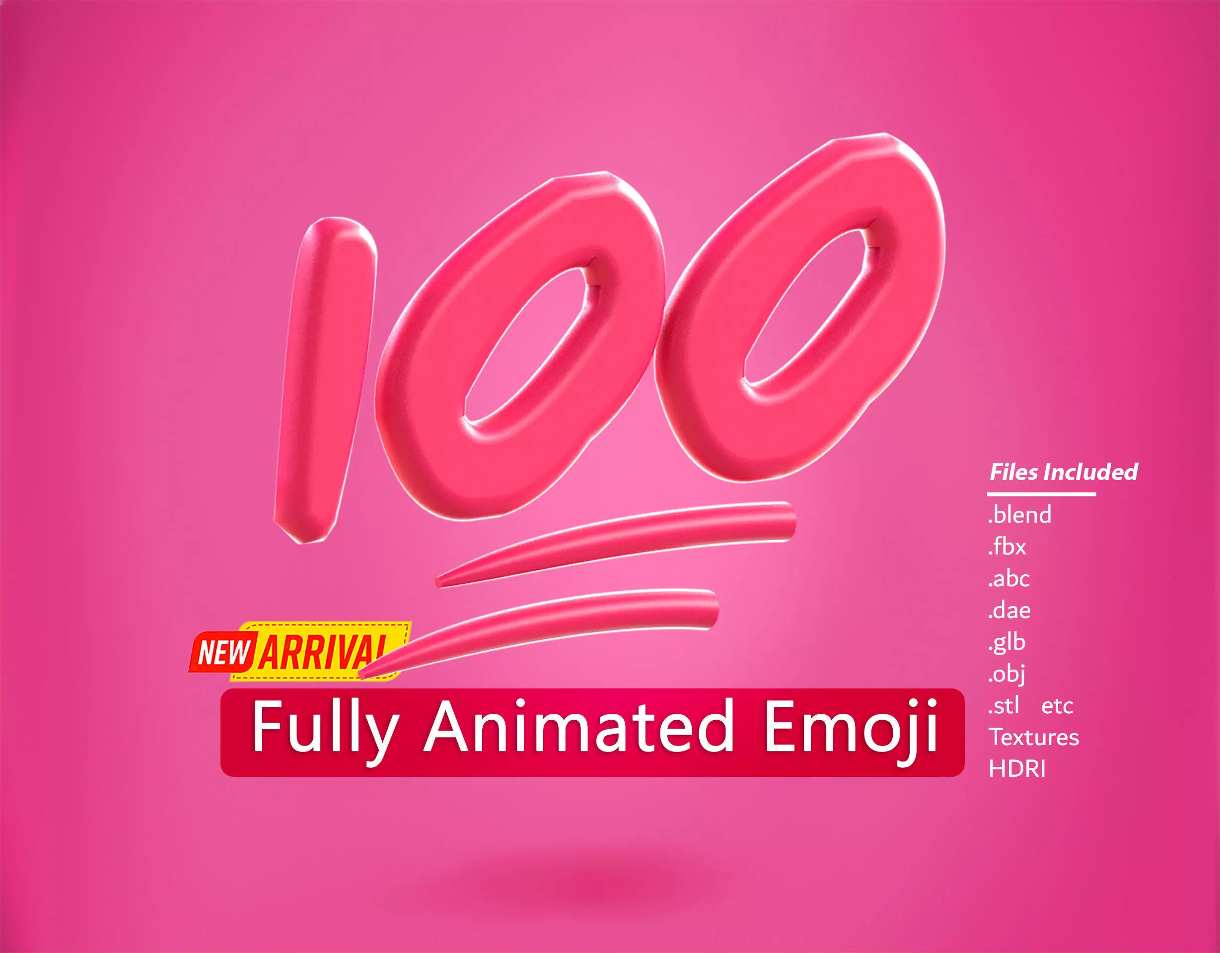 100 points Emoji new Animated Low-poly 3D model_0