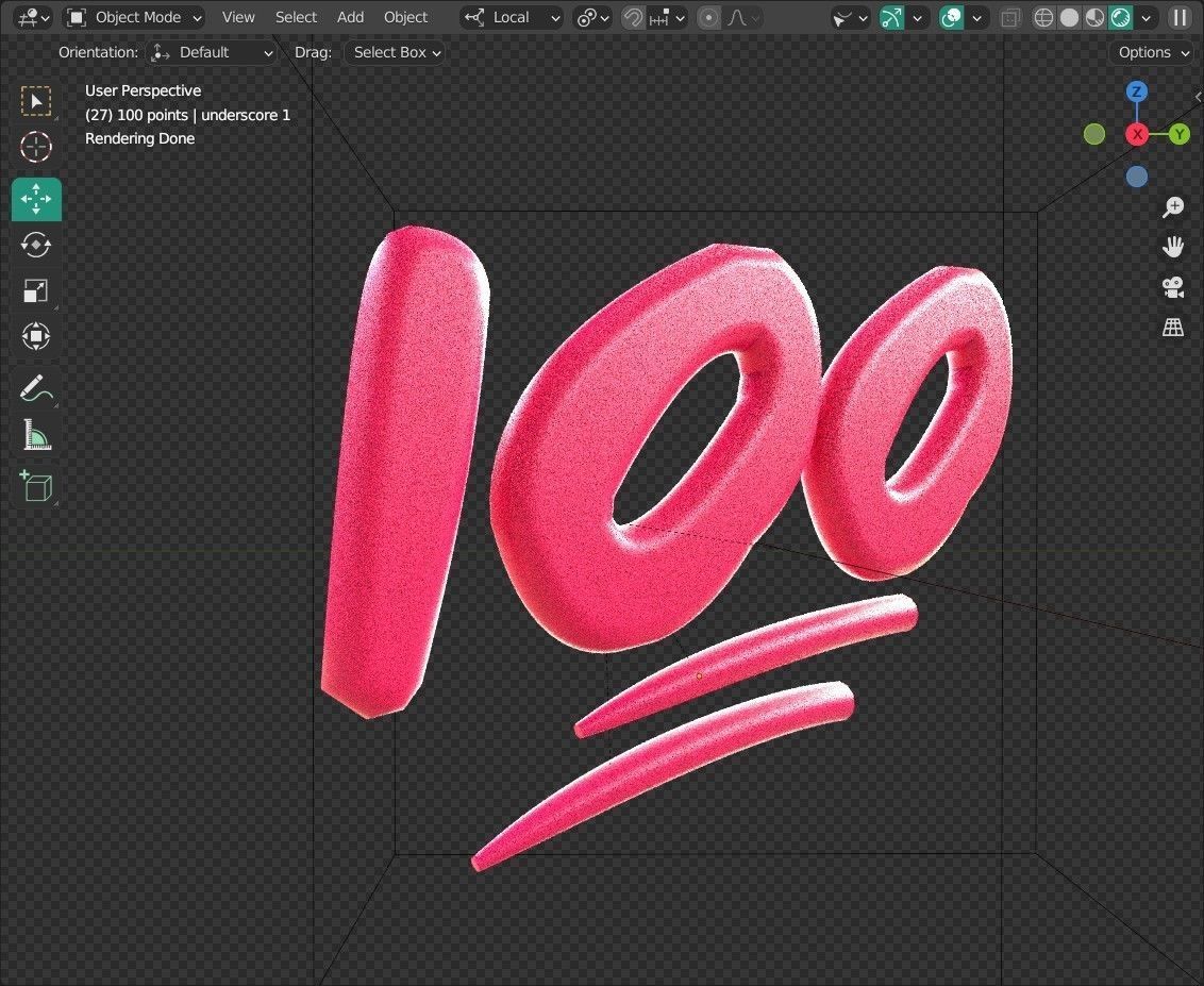 100 points Emoji new Animated Low-poly 3D model_4