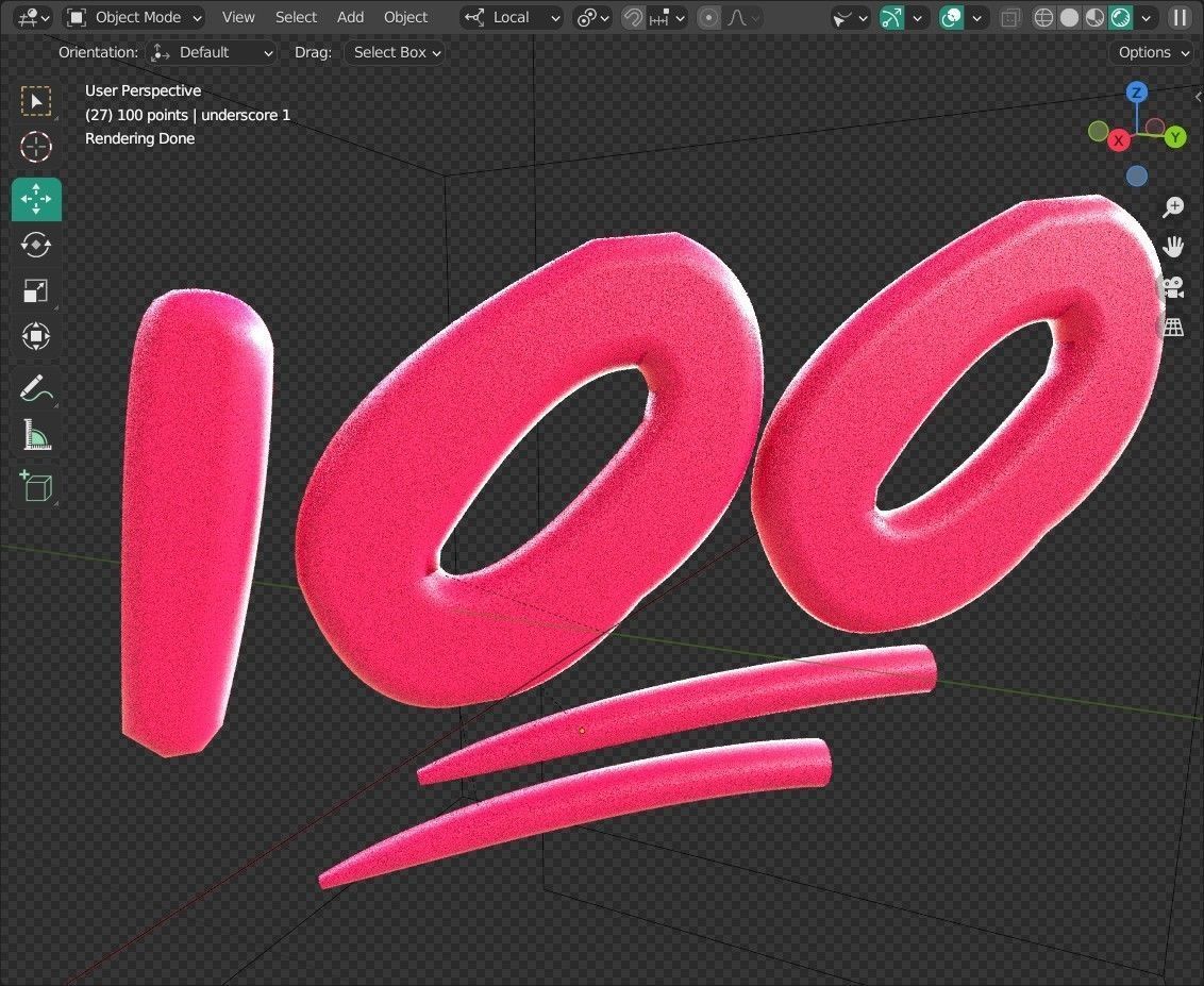 100 points Emoji new Animated Low-poly 3D model_5