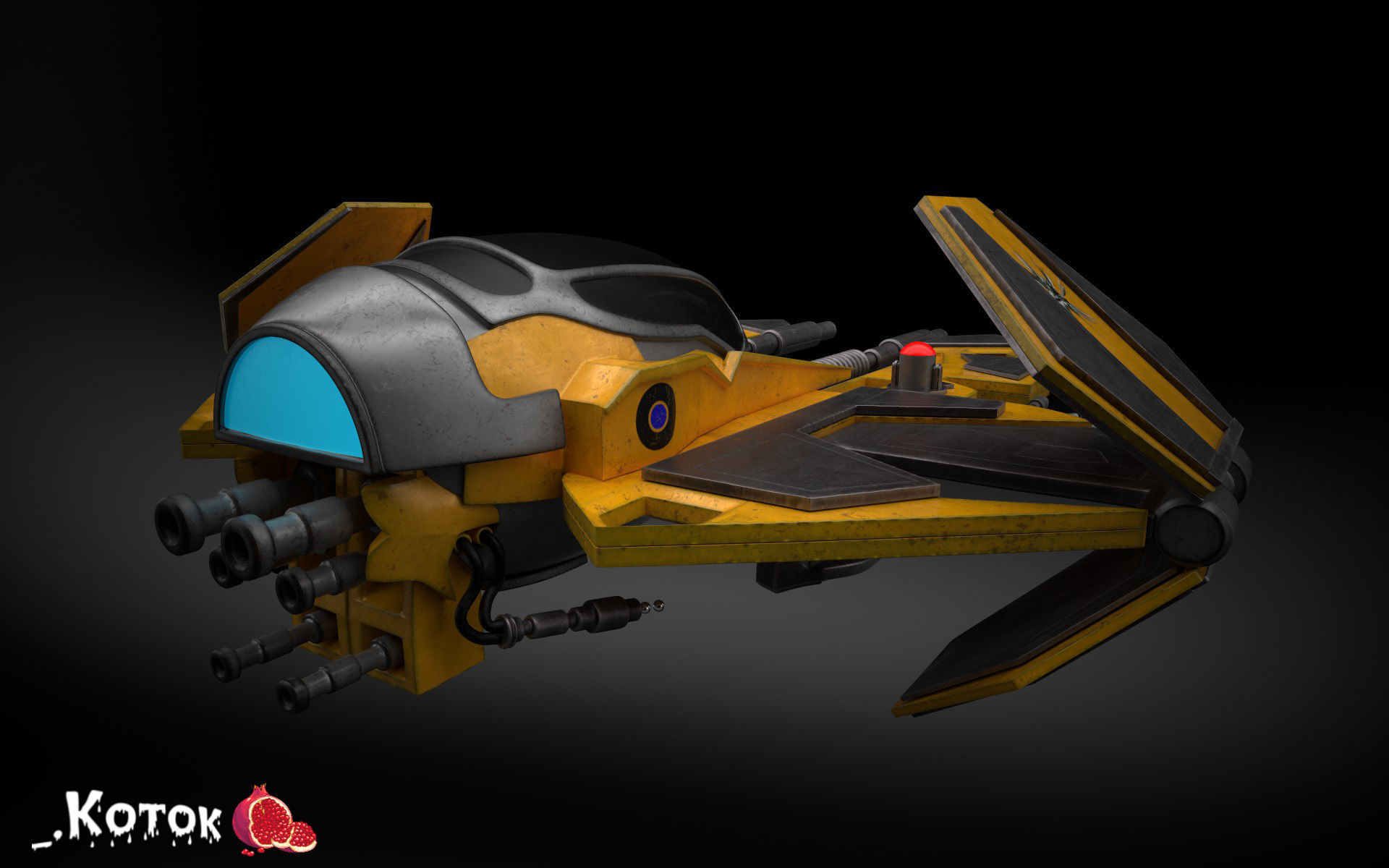 JadiStar spaceship Free low-poly 3D model_5