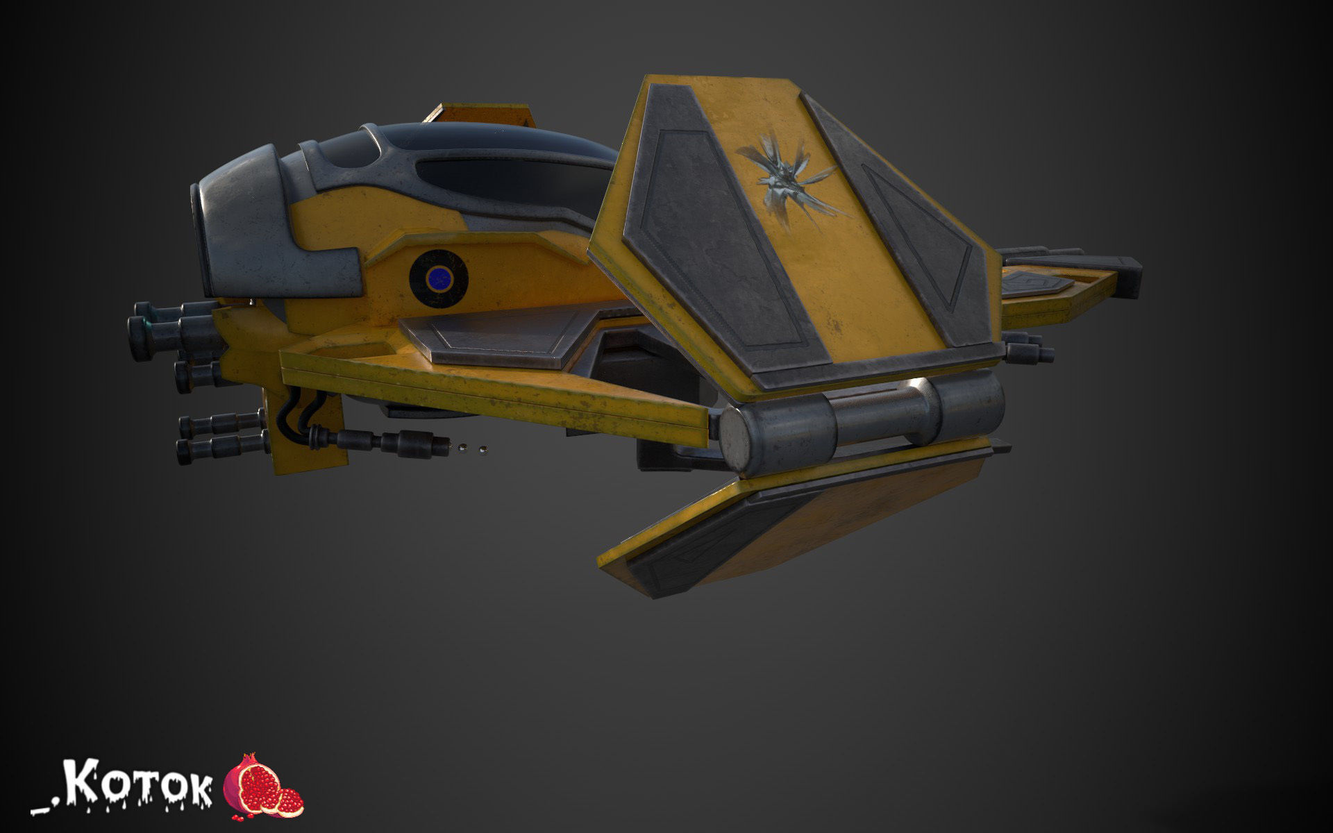 JadiStar spaceship Free low-poly 3D model_17