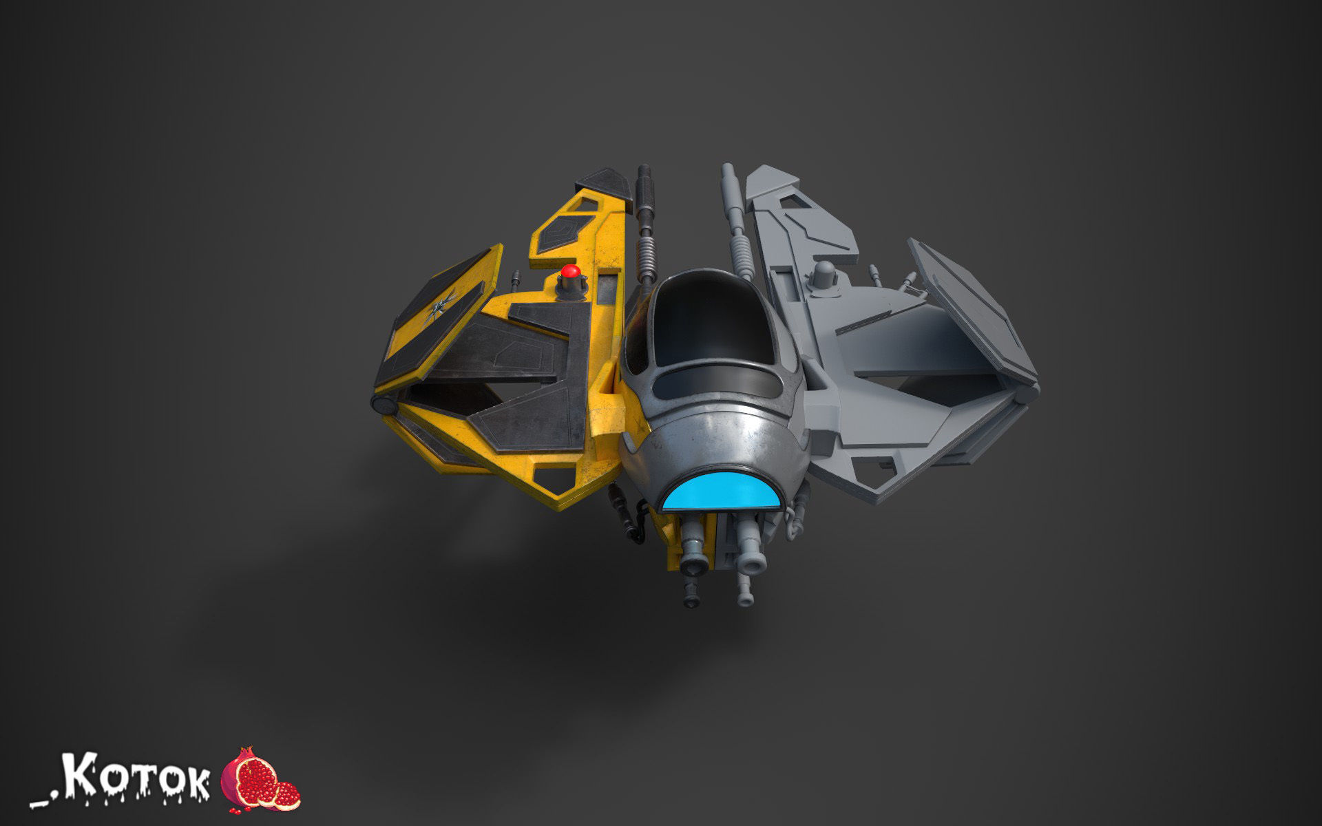 JadiStar spaceship Free low-poly 3D model_1