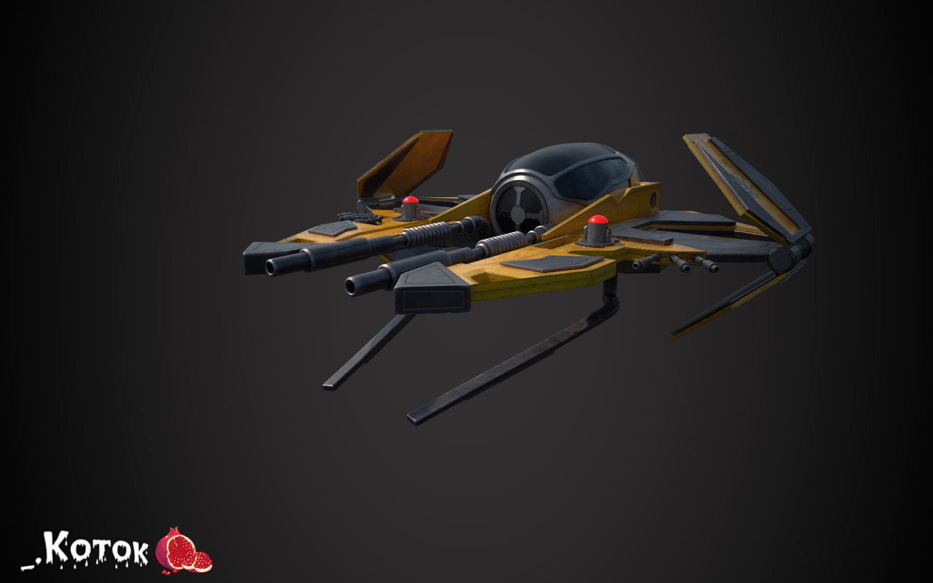 JadiStar spaceship Free low-poly 3D model_15