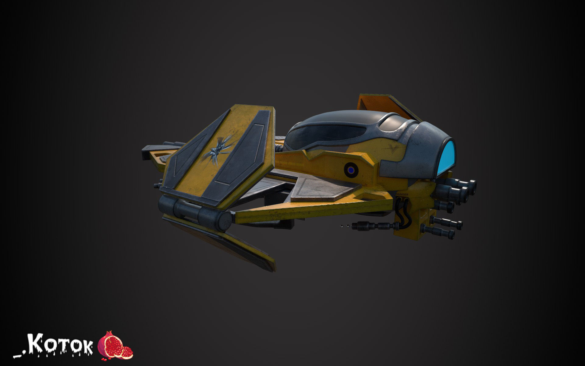 JadiStar spaceship Free low-poly 3D model_11