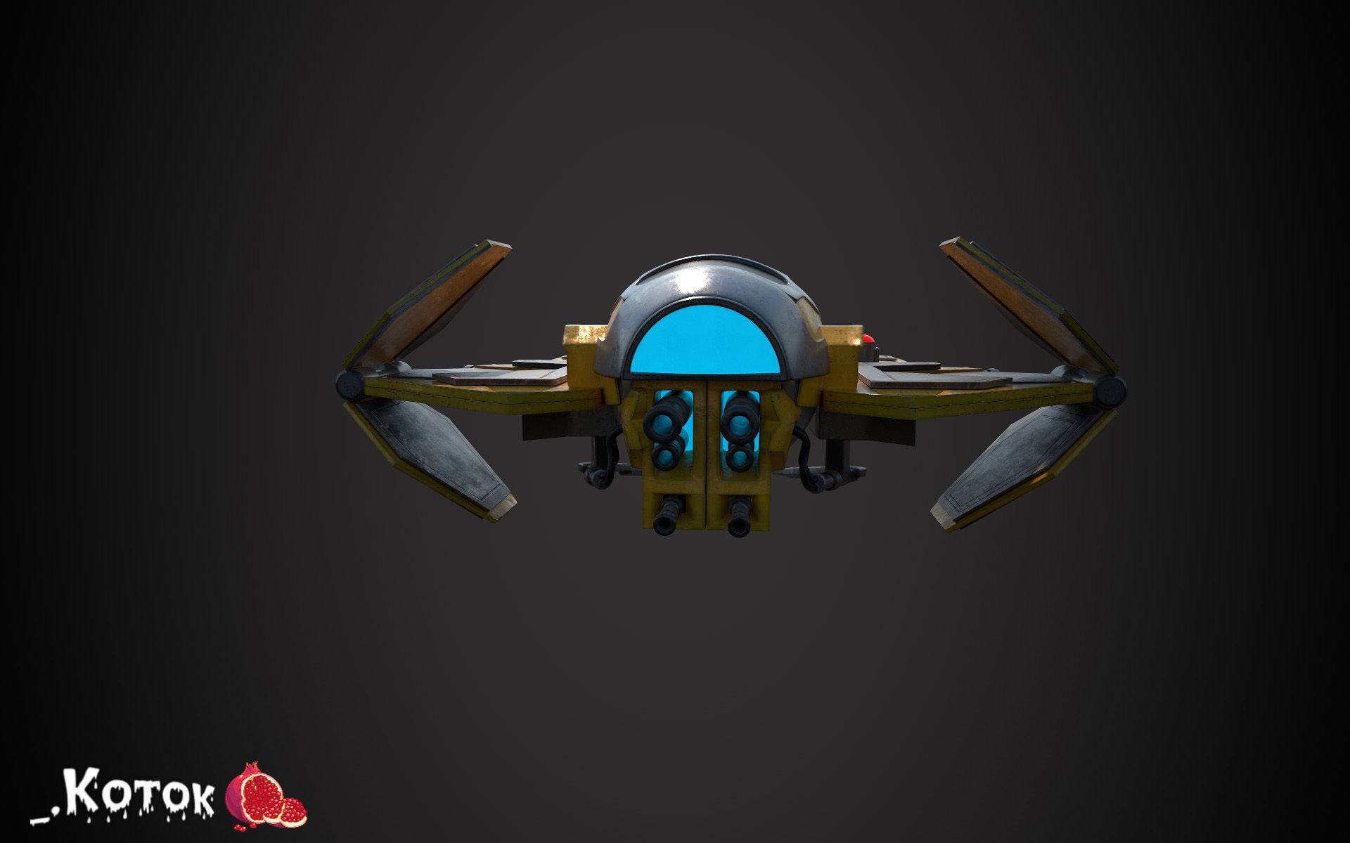 JadiStar spaceship Free low-poly 3D model_14
