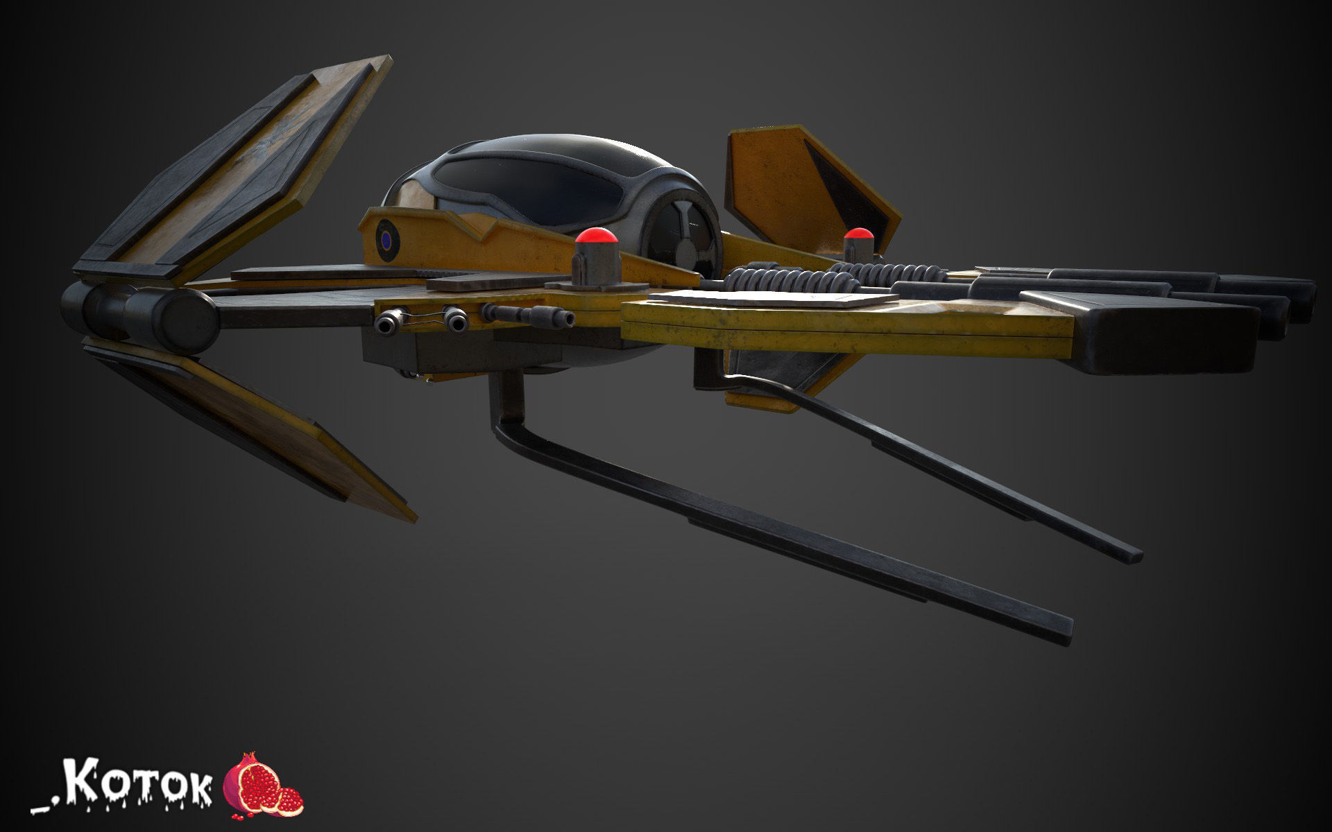 JadiStar spaceship Free low-poly 3D model_4