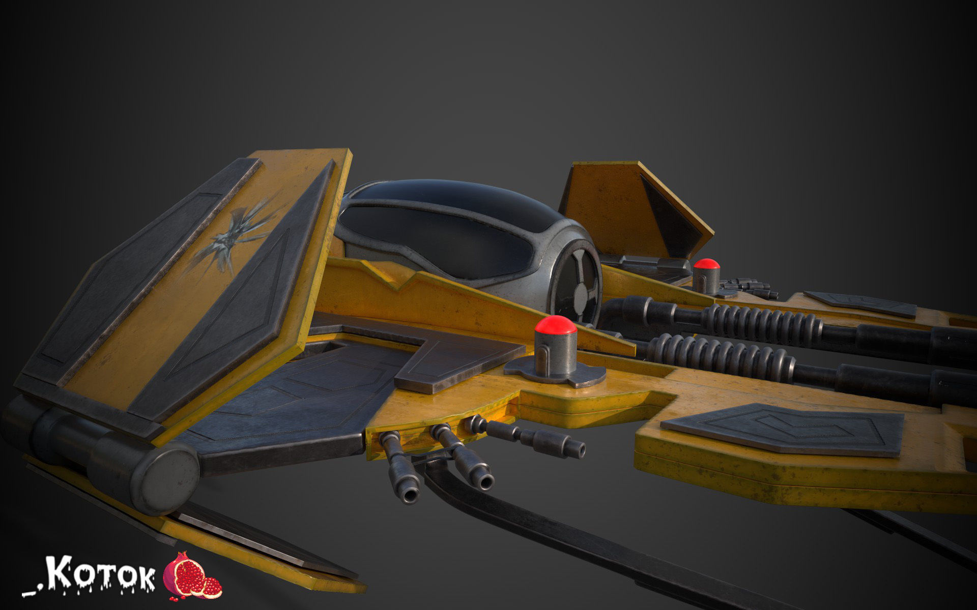 JadiStar spaceship Free low-poly 3D model_9