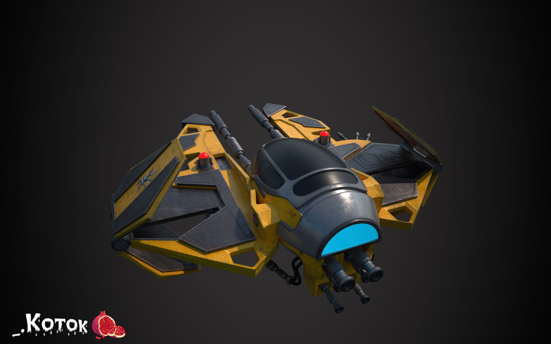 JadiStar spaceship Free low-poly 3D model_16