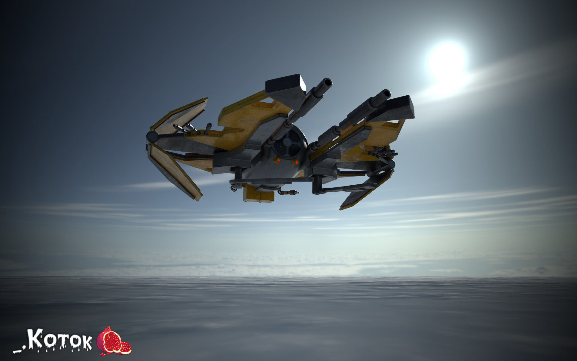 JadiStar spaceship Free low-poly 3D model_12