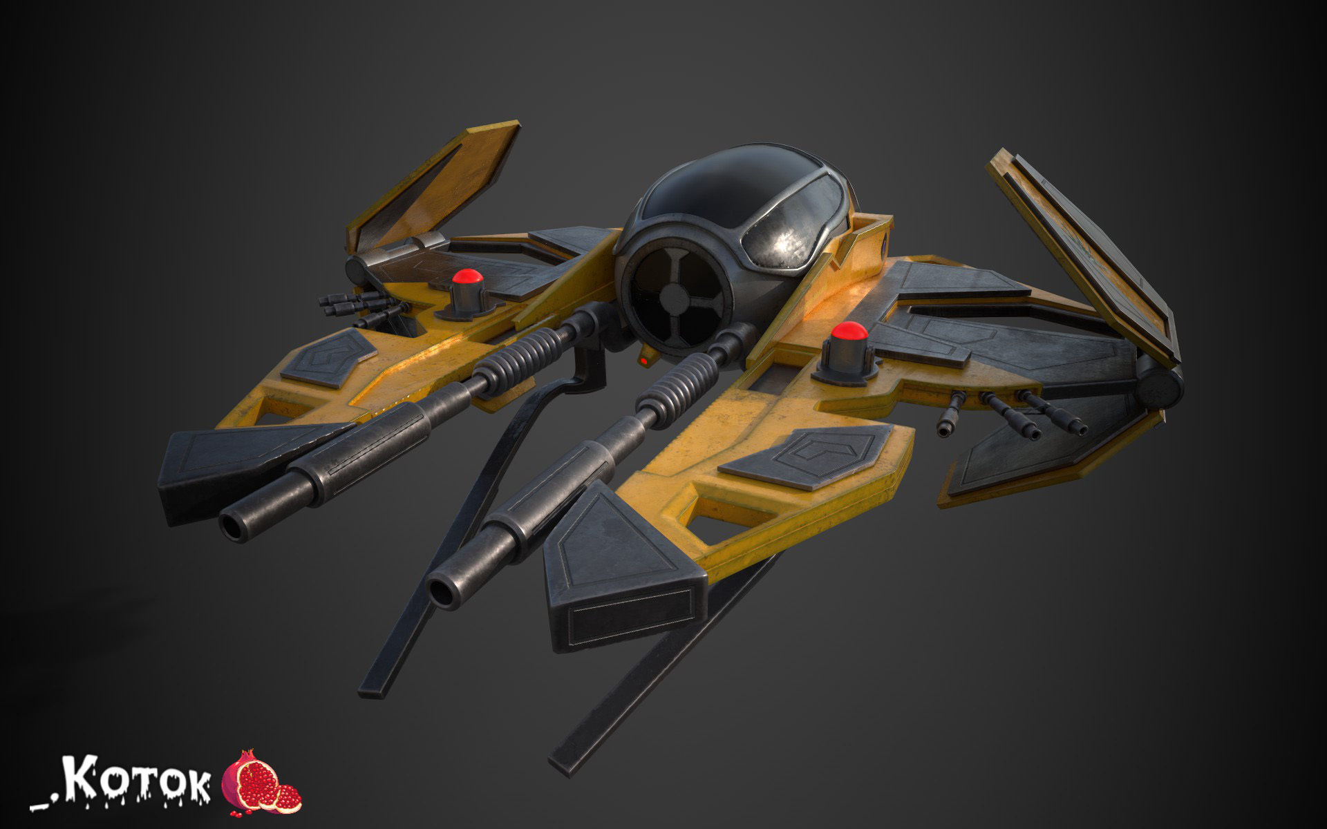 JadiStar spaceship Free low-poly 3D model_3