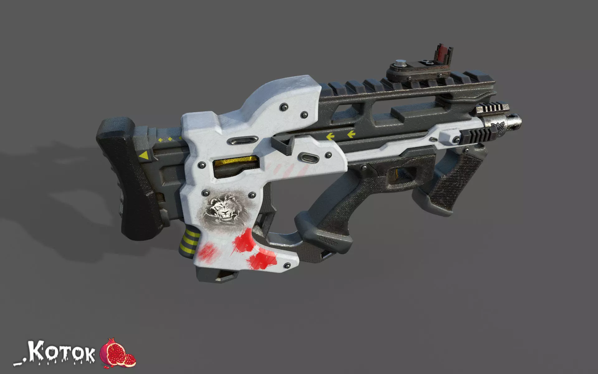 Rifle gun with lights Free low-poly 3D model