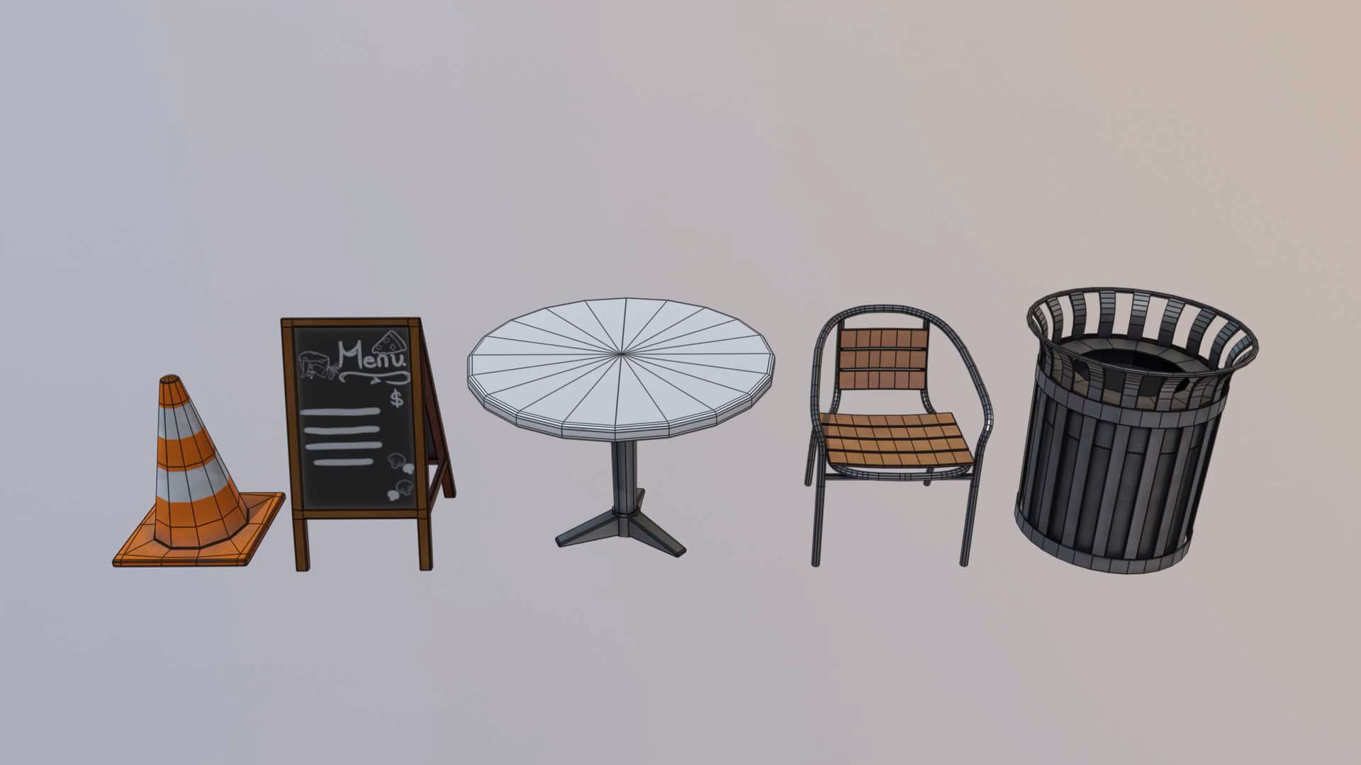 Stylized Pizza Truck  Low-poly 3D model_7