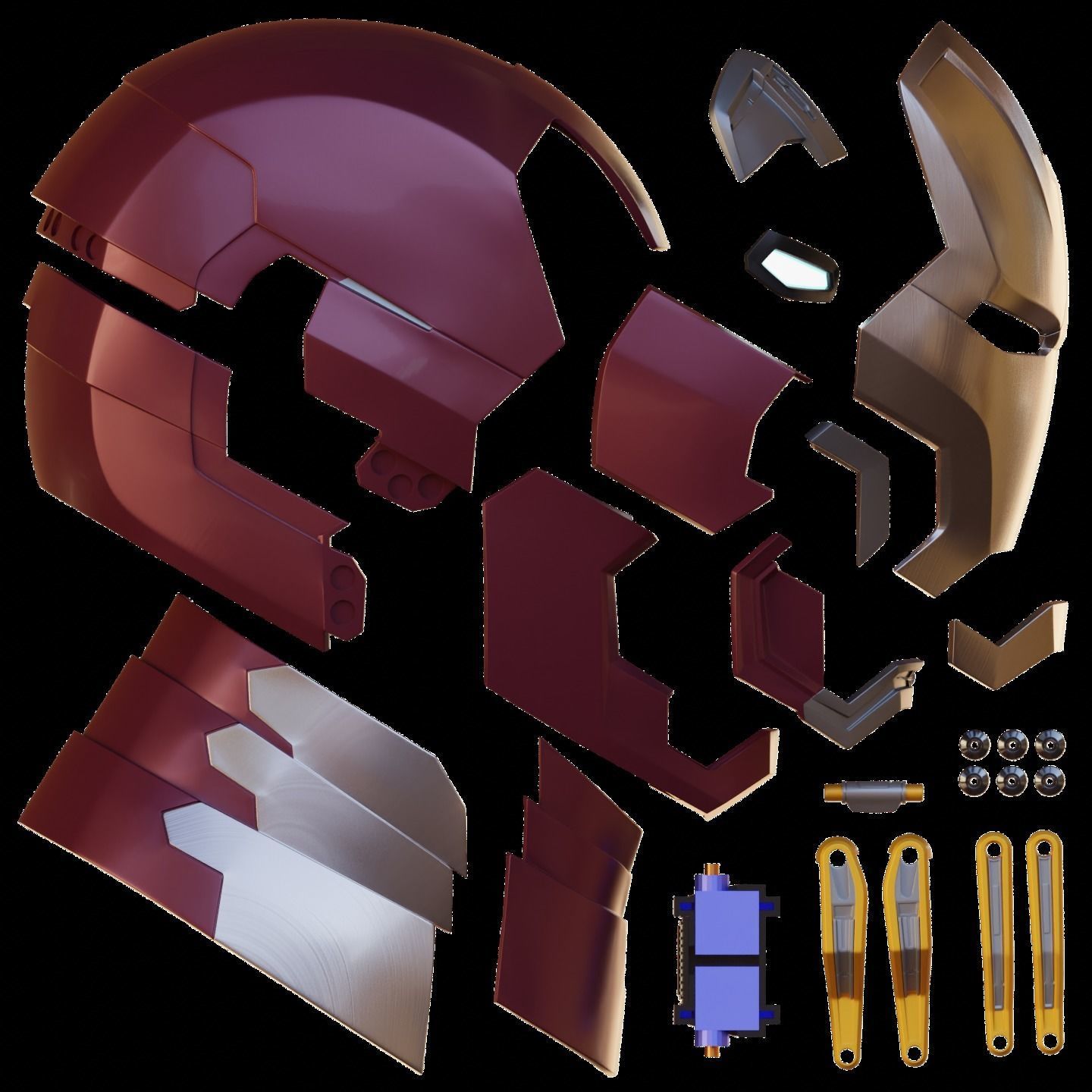 Ironman Mark 42 43 Helmet with Motorization 3D print model_4