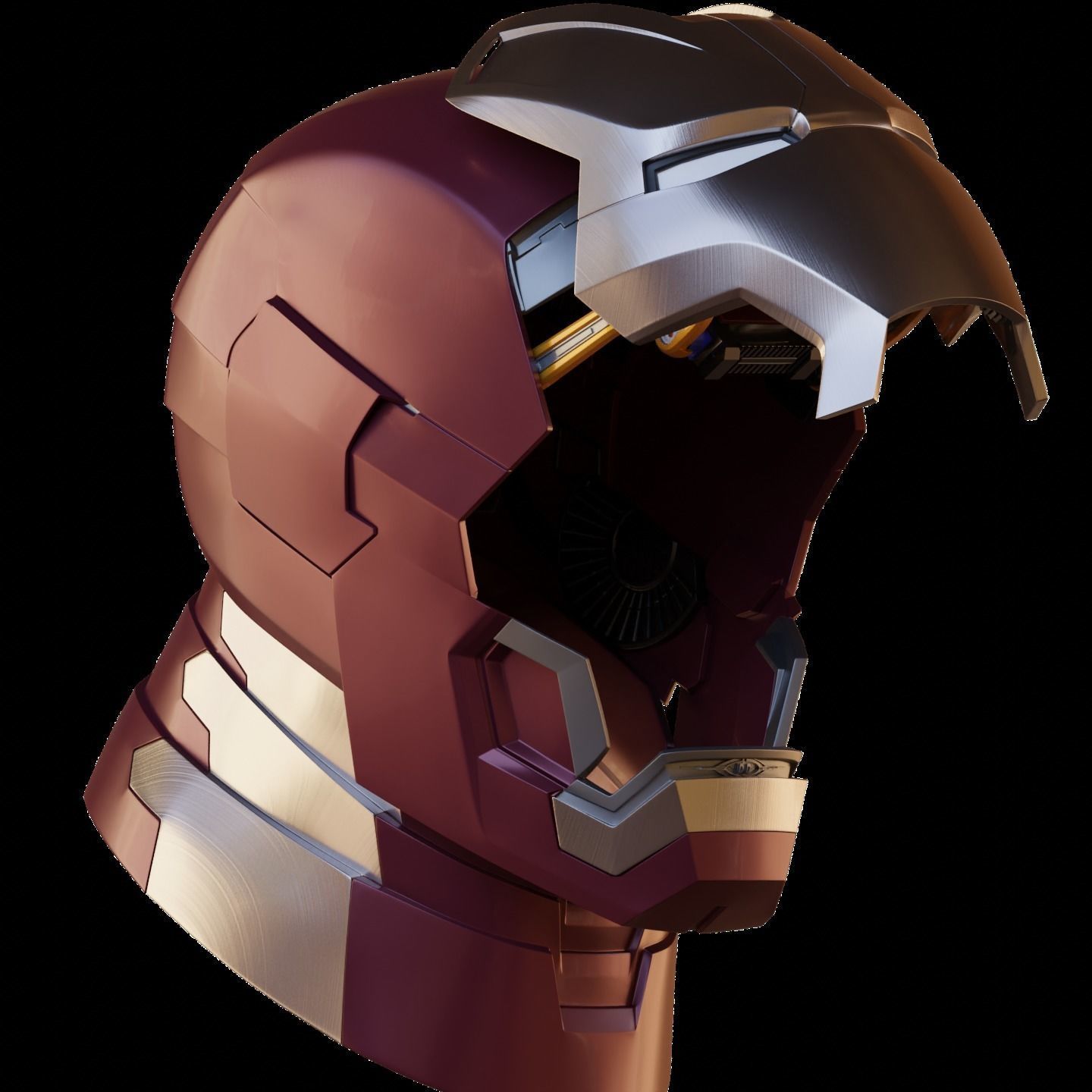 Ironman Mark 42 43 Helmet with Motorization 3D print model_5