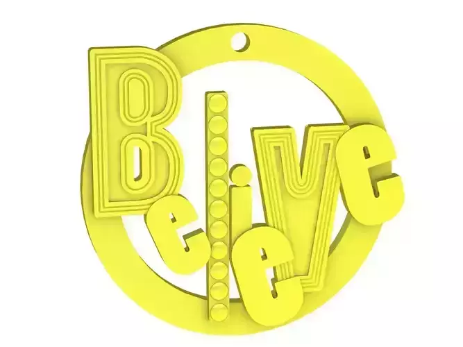 A4668 Believe Letters Pendant 3D Model
