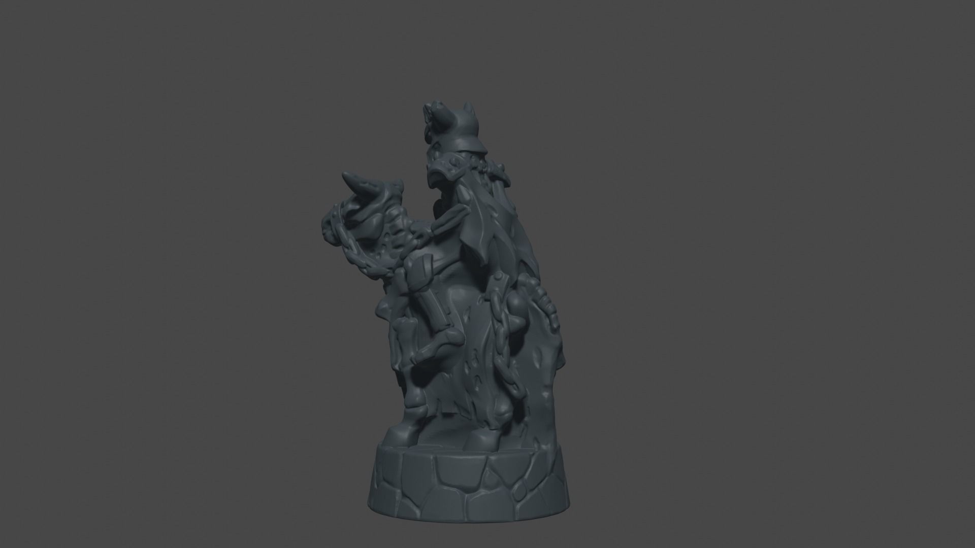 Fantasy undead army chess set  3D print model_7