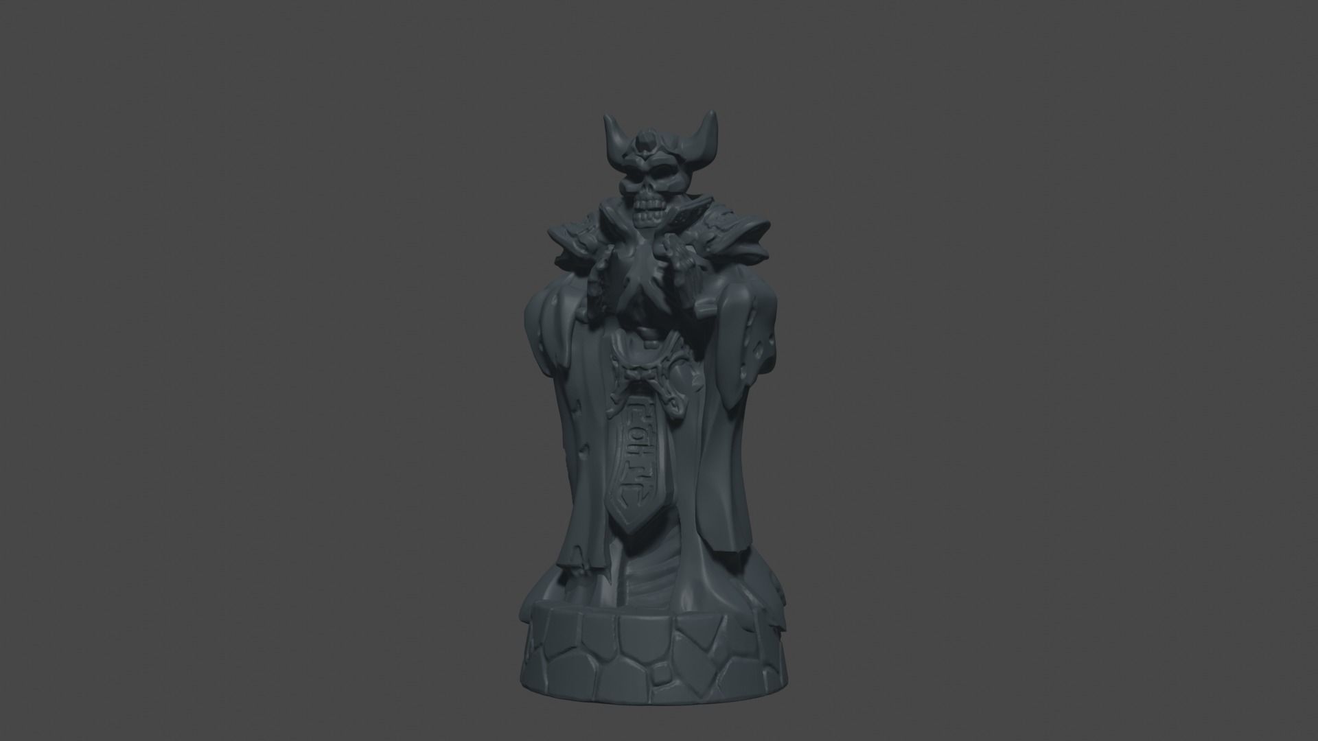 Fantasy undead army chess set  3D print model_2